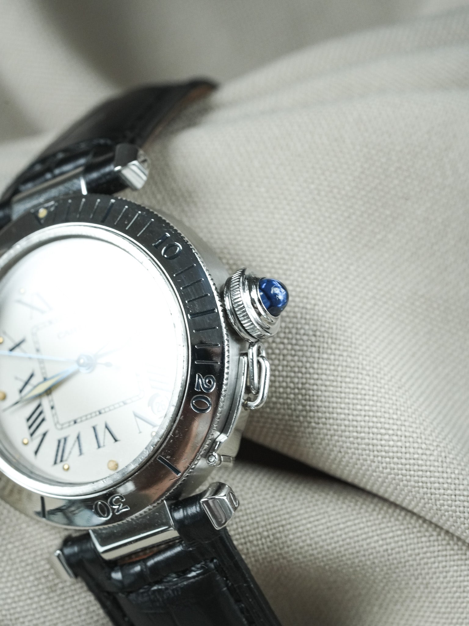 Montre Cartier Pasha Vintage - ref. R4010 Acier 35.5mm Crème (Années 2000)