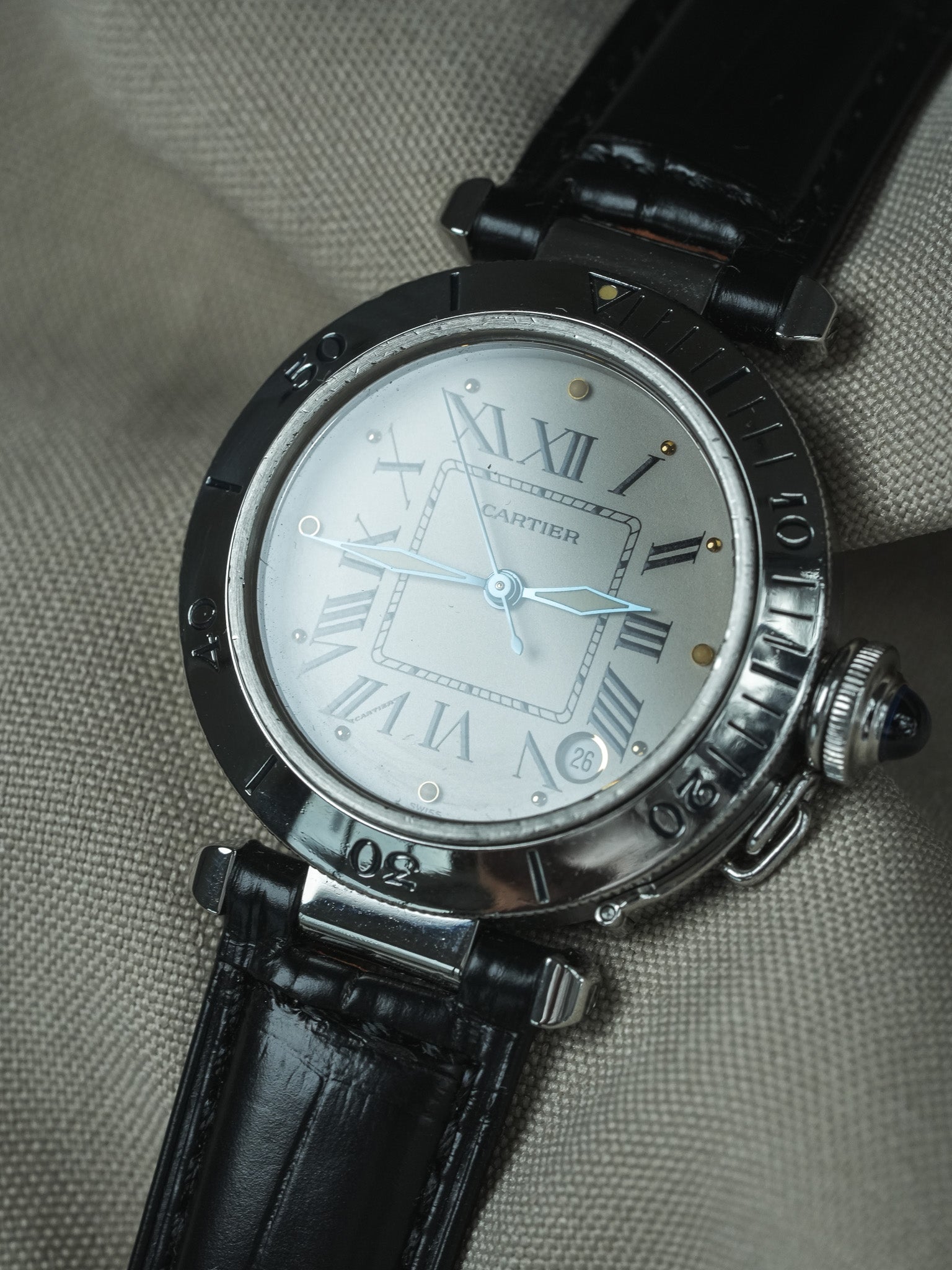 Montre Cartier Pasha Vintage - ref. R4010 Acier 35.5mm Crème (Années 2000)