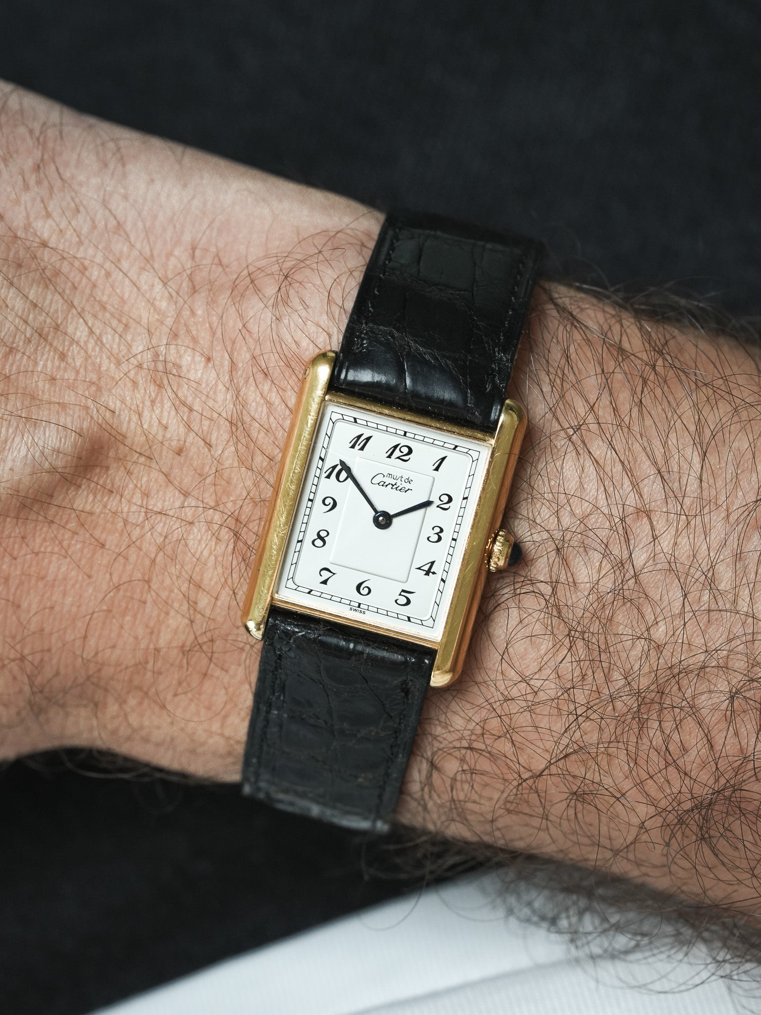 Montre Cartier Must de Cartier Tank - Vermeil Cadran "Stepped" (Années 1980)