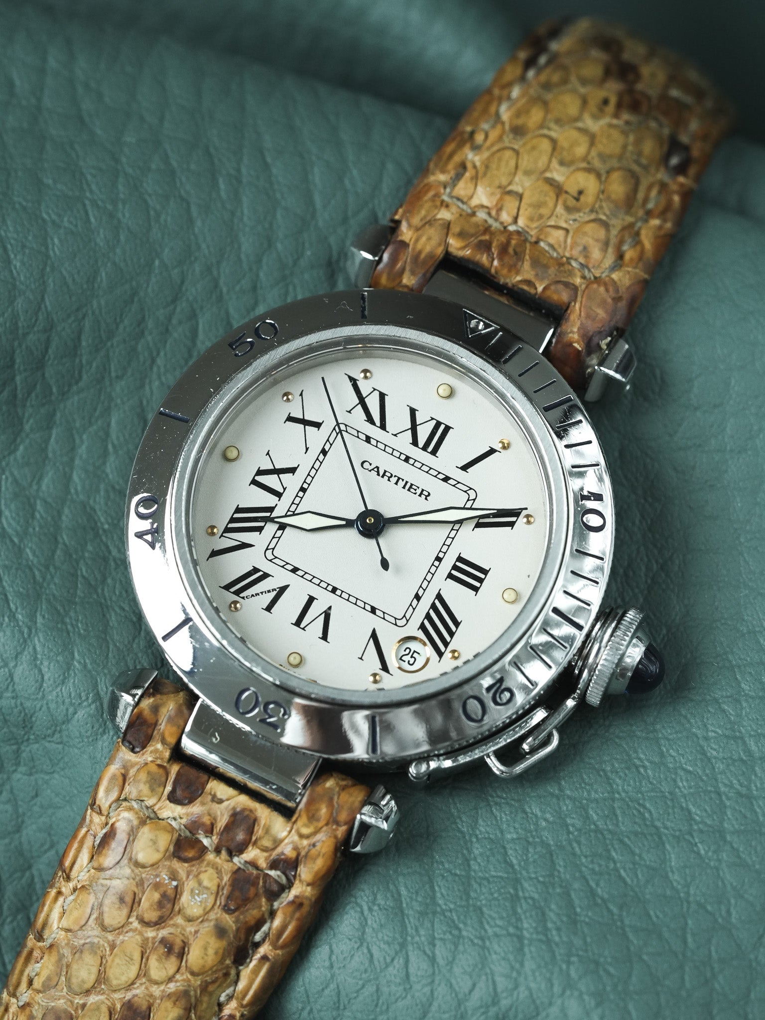 Montre Cartier Pasha Vintage - R4010 Acier 35.5mm Crème Serpent (Années 2000) - Atelier Victor