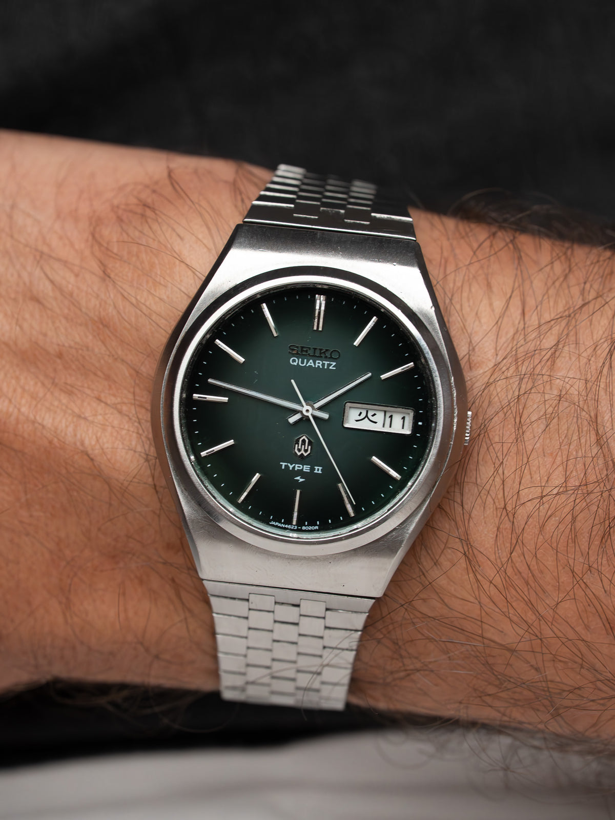 Montre Seiko Vintage Type II 4623-8010 — Cadran Vert Dégradé (1976)