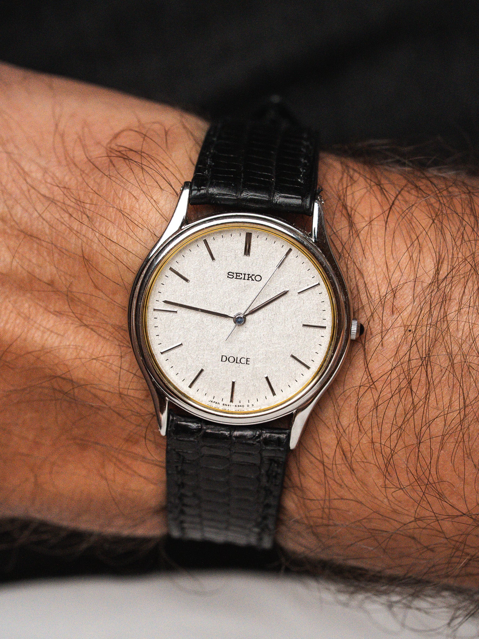 ساعة Seiko فينتاج Dolce 8N41-6340 — ميناء فضي (1990s)