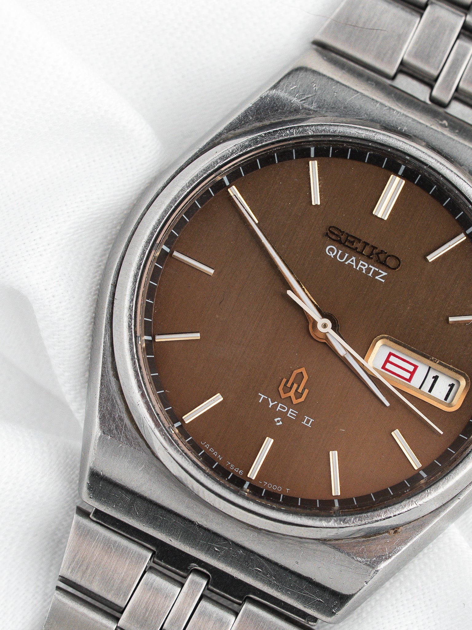 Montre Seiko Type II 7546-7000 — Cadran Chocolat Kanji (1977)