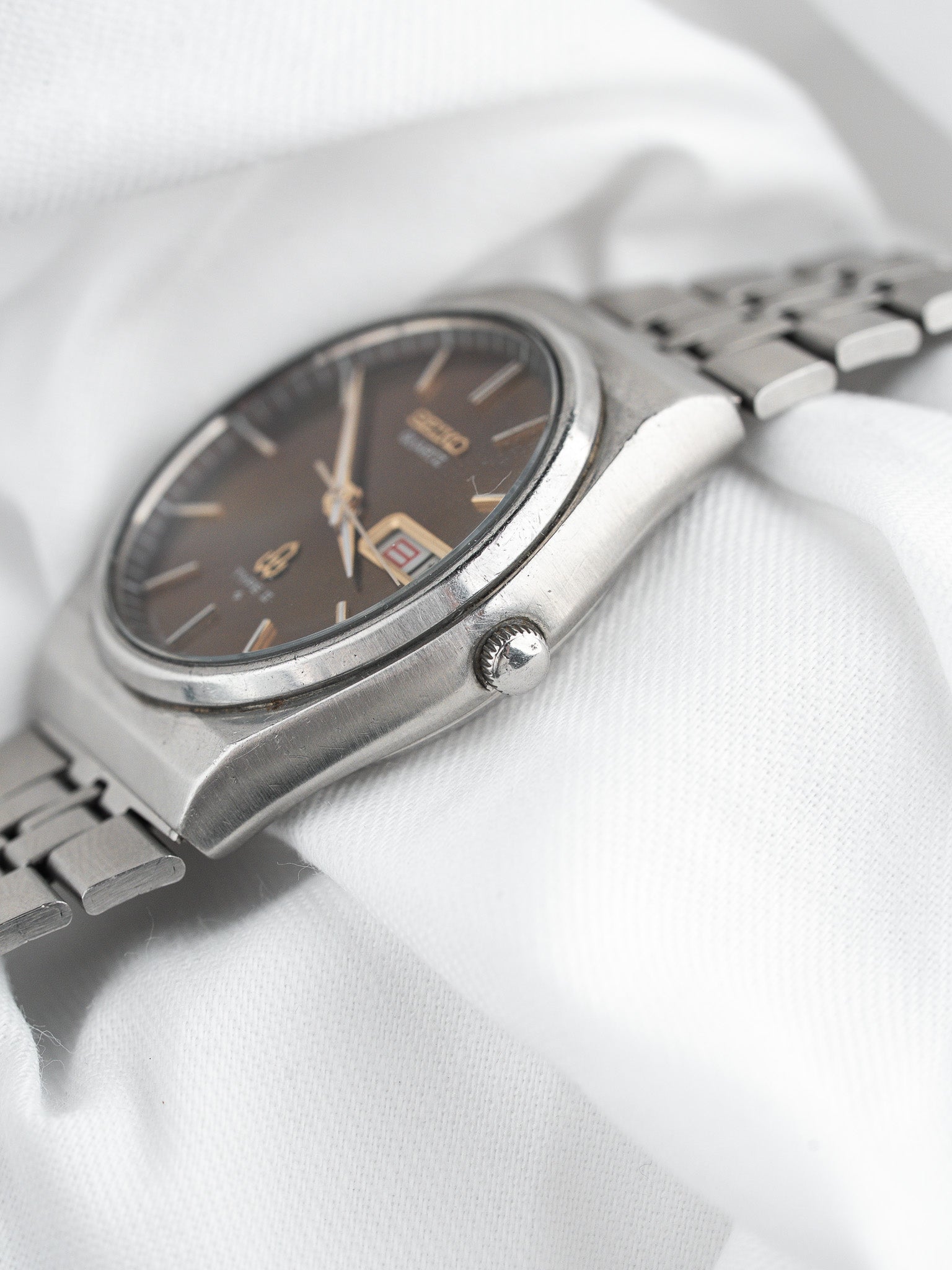 Montre Seiko Type II 7546-7000 — Cadran Chocolat Kanji (1977)