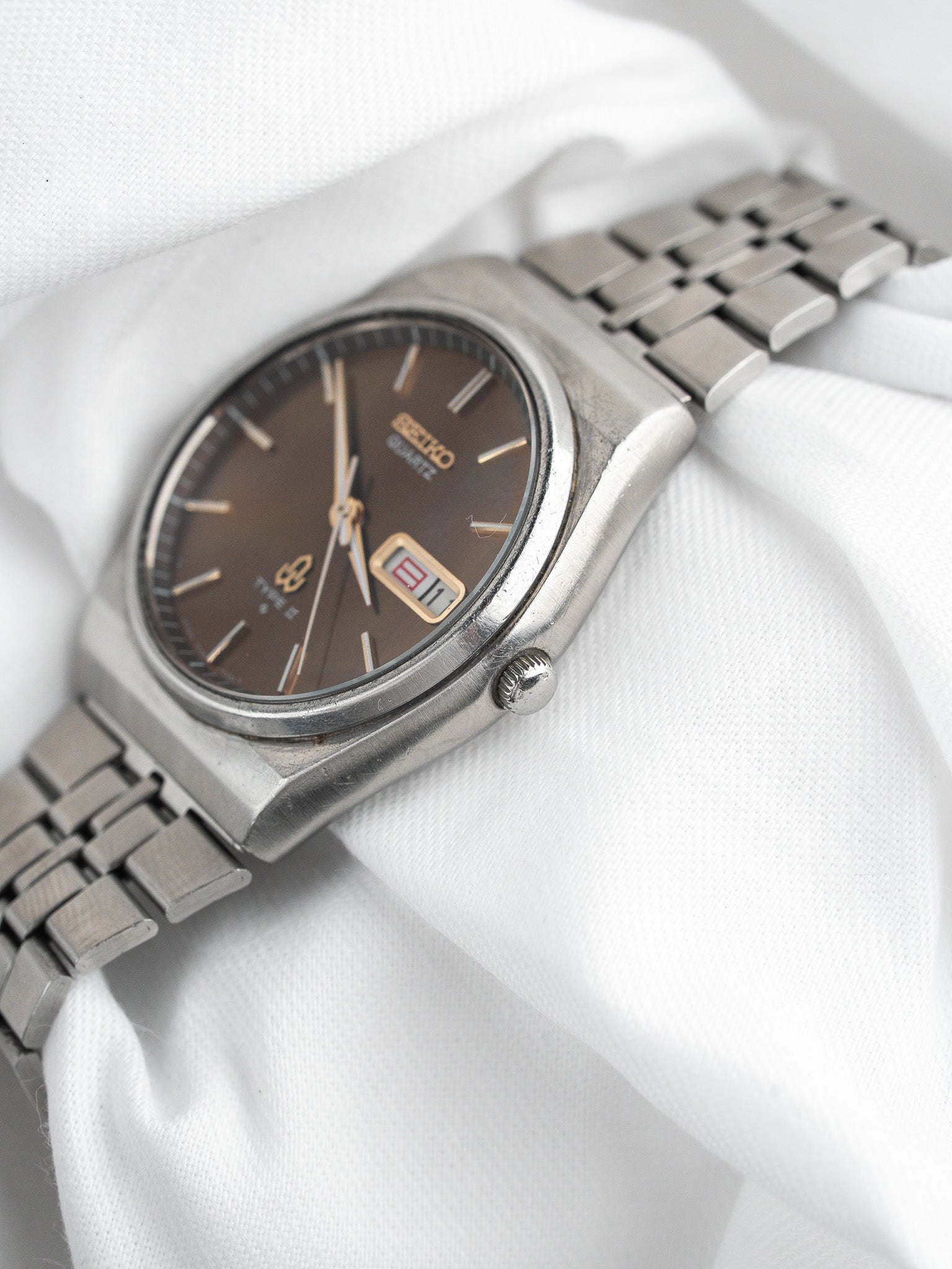 Montre Seiko Type II 7546-7000 — Cadran Chocolat Kanji (1977)