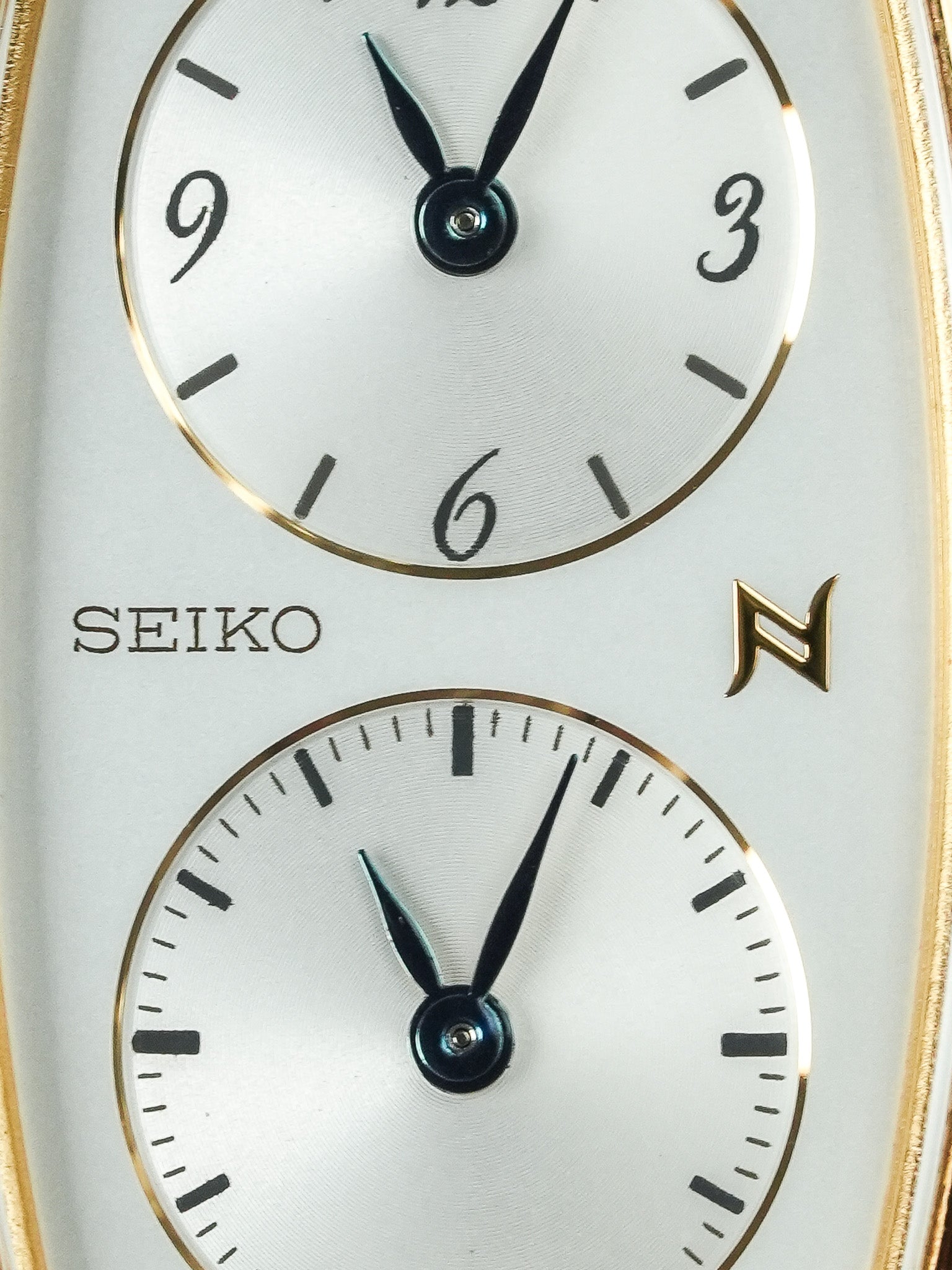 Винтажные часы Seiko - Tank "Dual Time" с позолотой (1995)