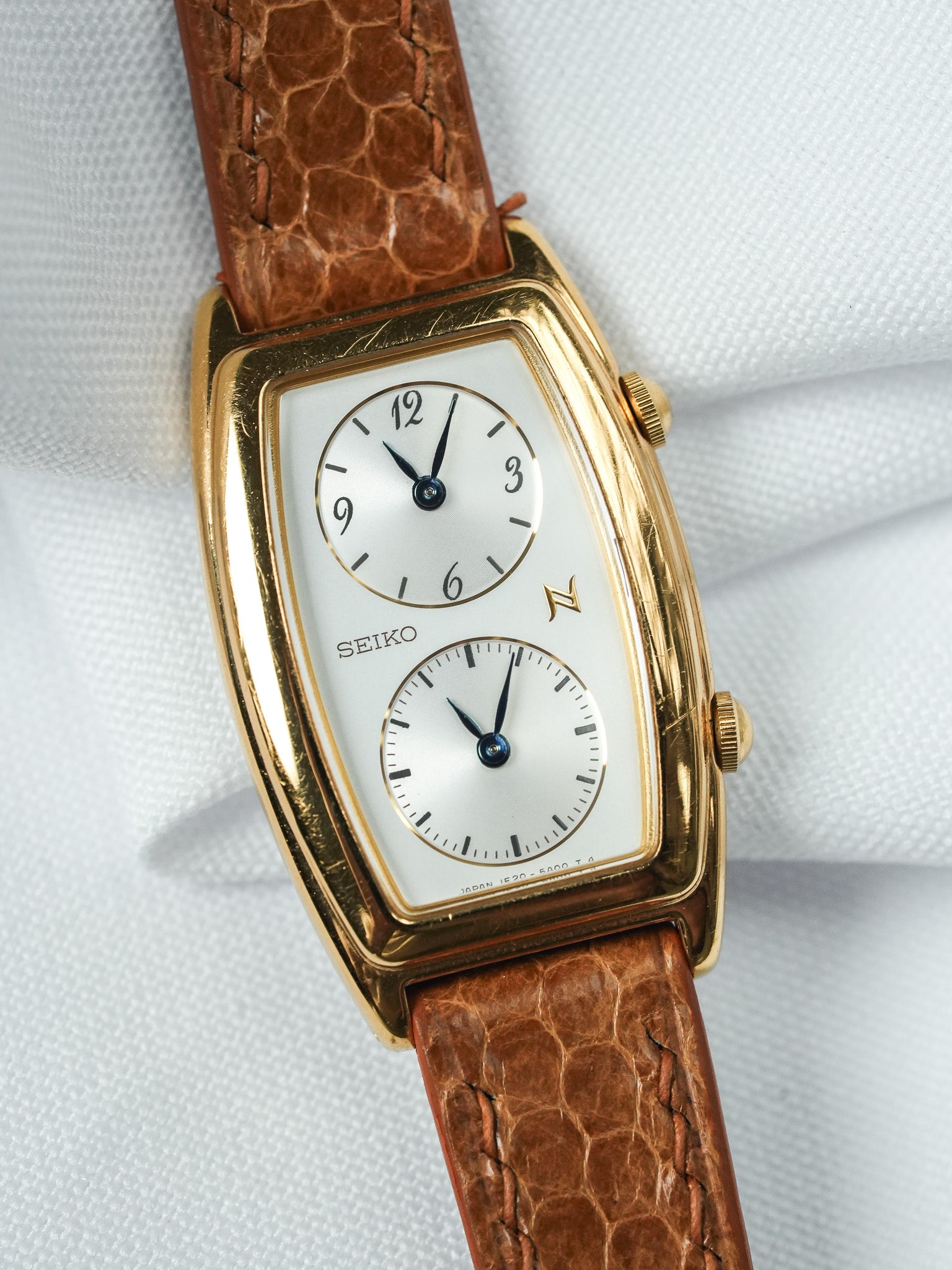 Montre Seiko Vintage - Tank "Dual Time" Plaqué or (1995)