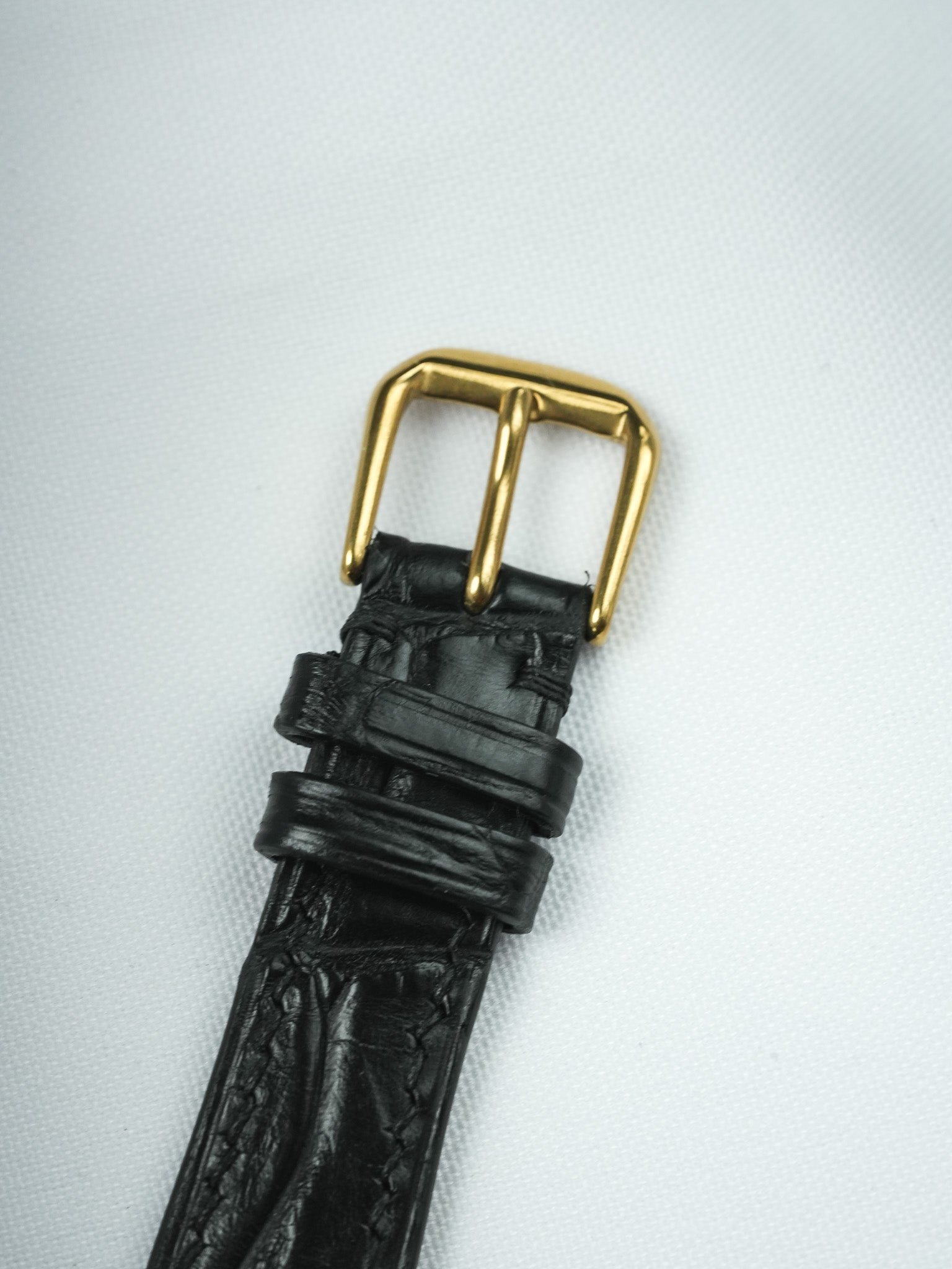 Vintage Seiko Watch - Tonneau Black Gold-Plated (1982)