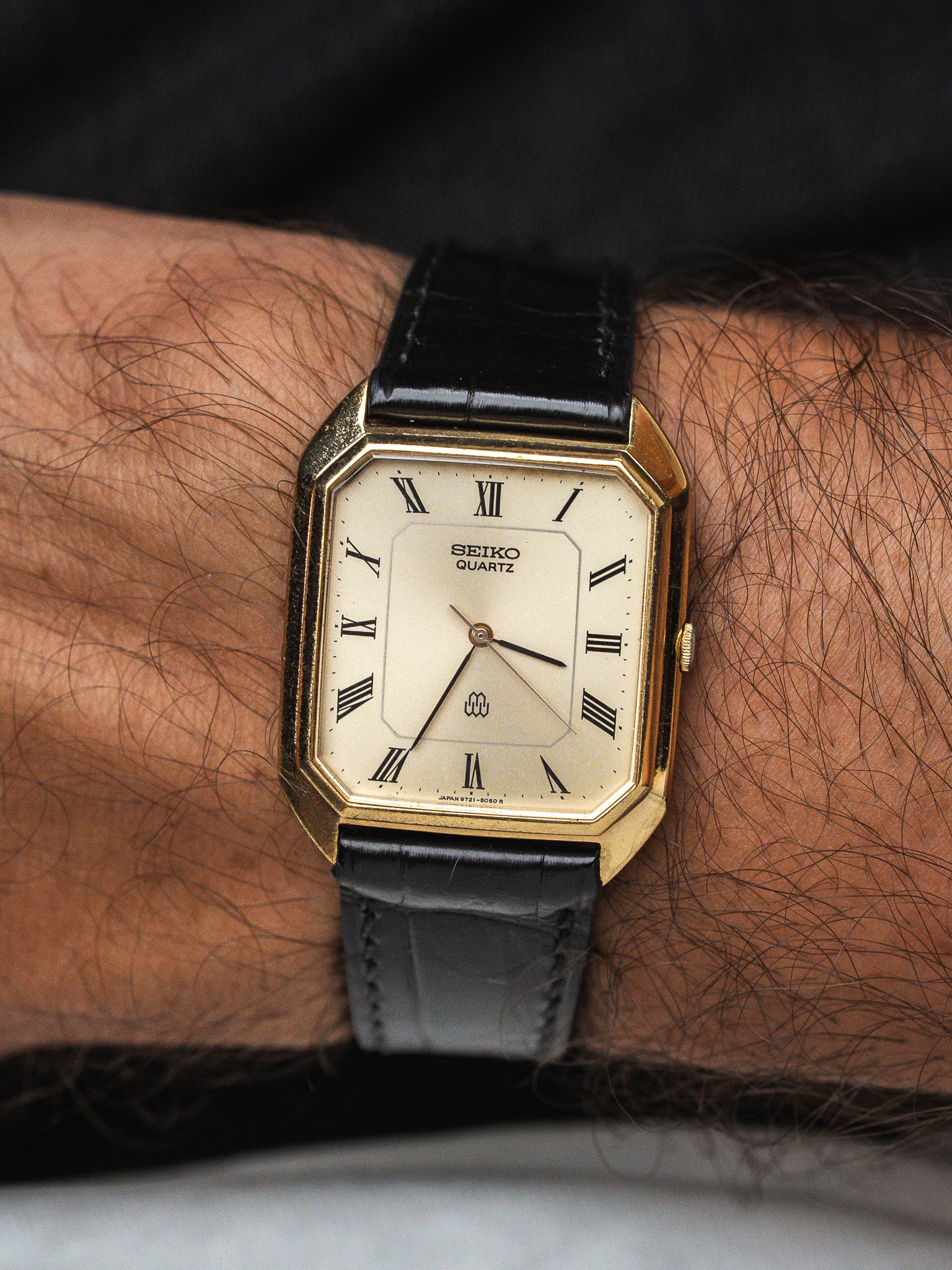 Seiko Twin Quartz Watch 9721-5050 — مطلي بالذهب (1980)