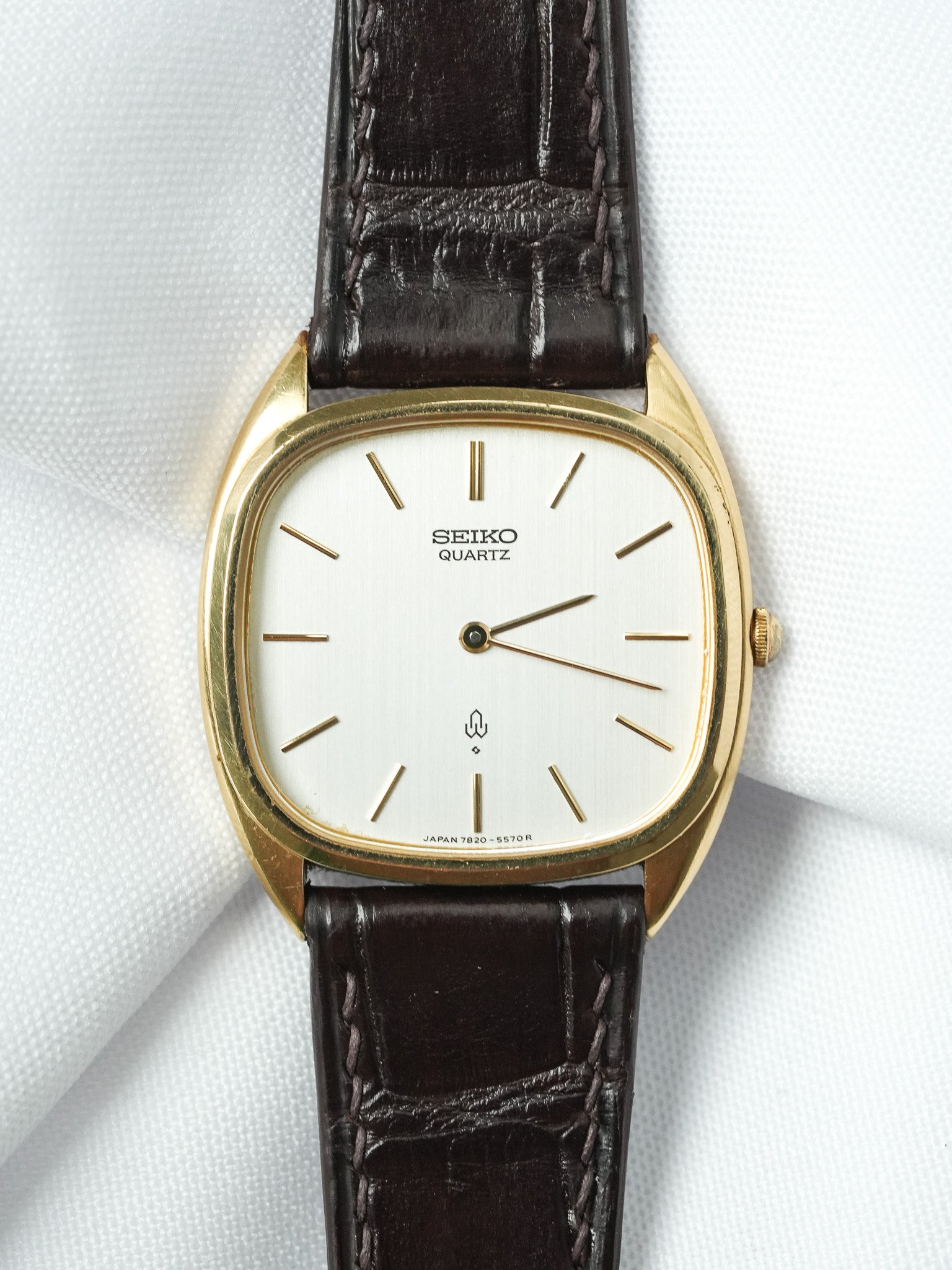 Винтажные часы Seiko Lassale — Tonneau XL с золотым покрытием, цвет шампань (1979)