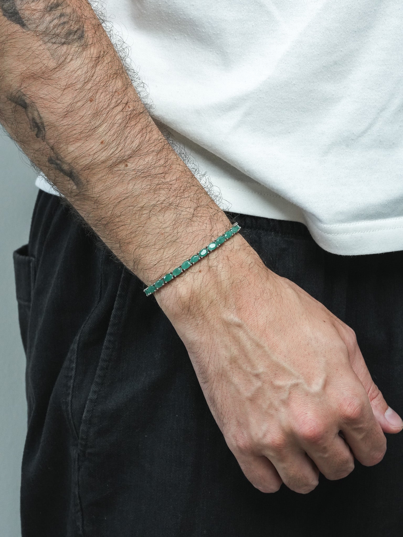 Bracelet Tennis Isarn Argent 925 & Emeraude - Moyen Modèle - Atelier Victor