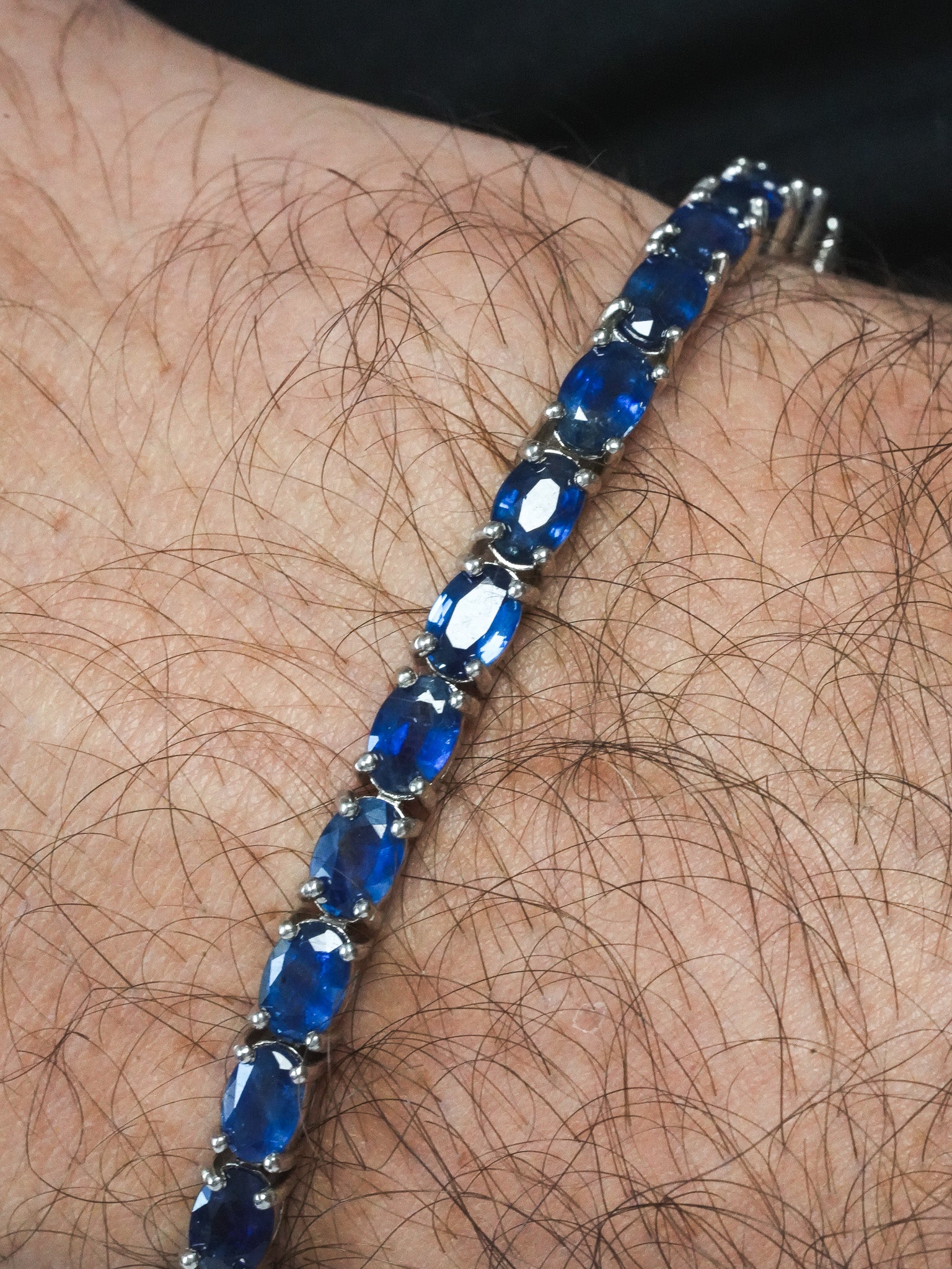 Bracelet Tennis Isarn Argent 925 & Saphir - Moyen Modèle - Atelier Victor