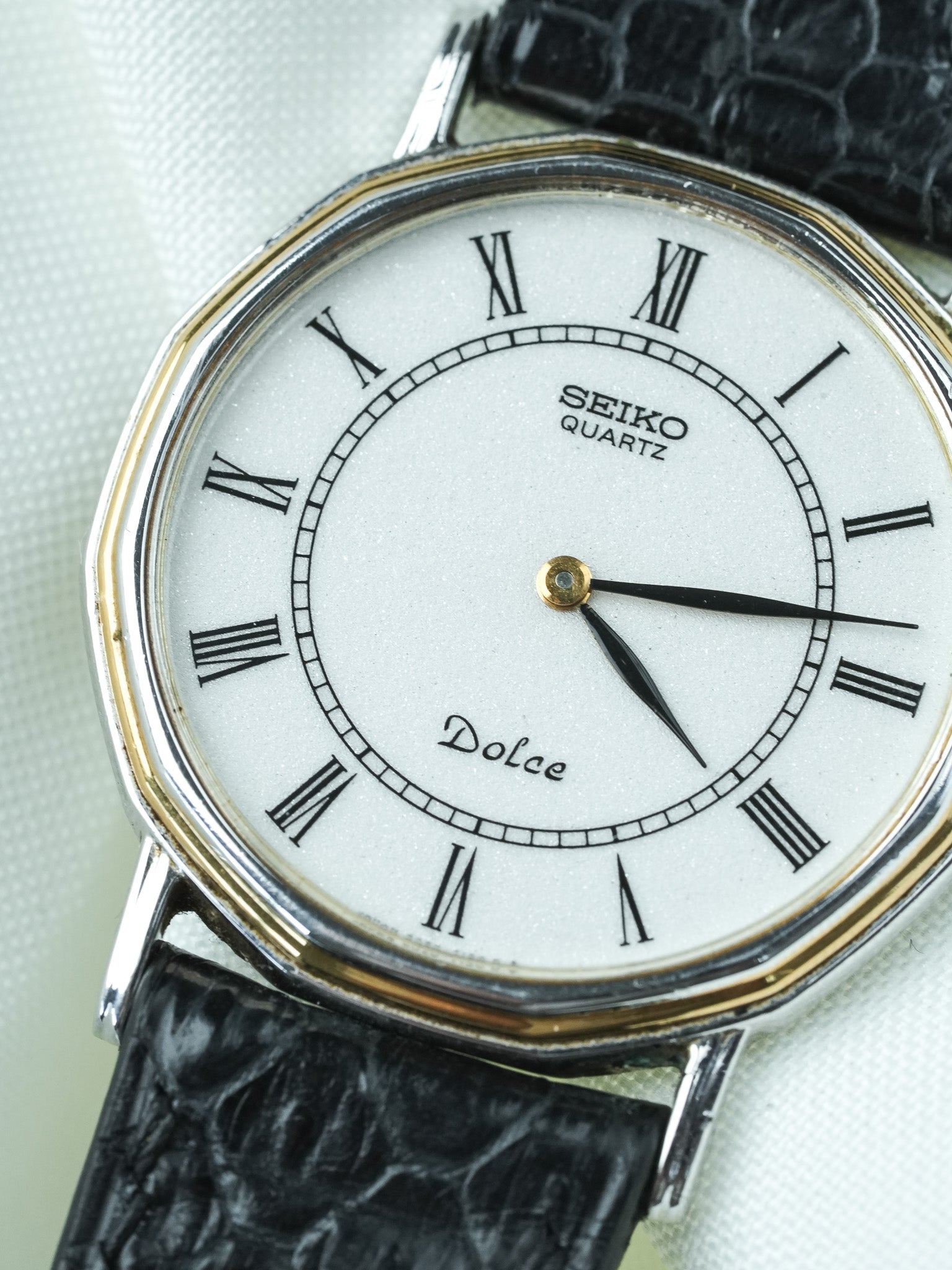 Montre Seiko Dolce Vintage - Octogonale Index Romain Cadran Blanc (1981) - Atelier Victor