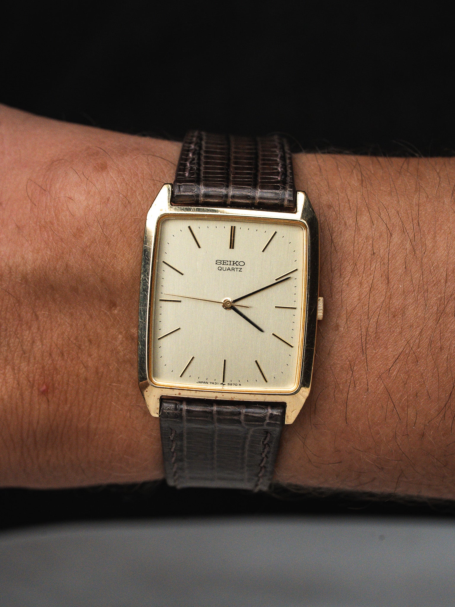 Seiko Vintage 7431-5210 Orologio — Placcato Oro Champagne (1984)