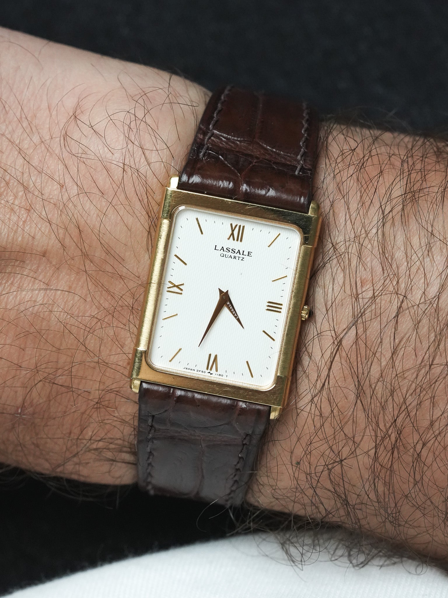 Montre Seiko Lassale Vintage - Tank Extra plaqué Or (1988) - Atelier Victor