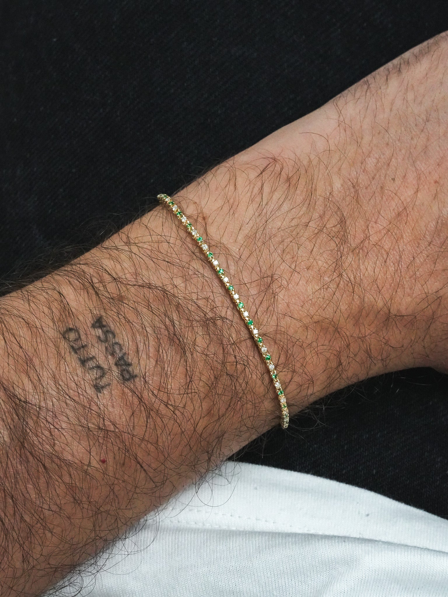 Bracelet Tennis Marcel - Emeraude & Diamant - Petit Modèle