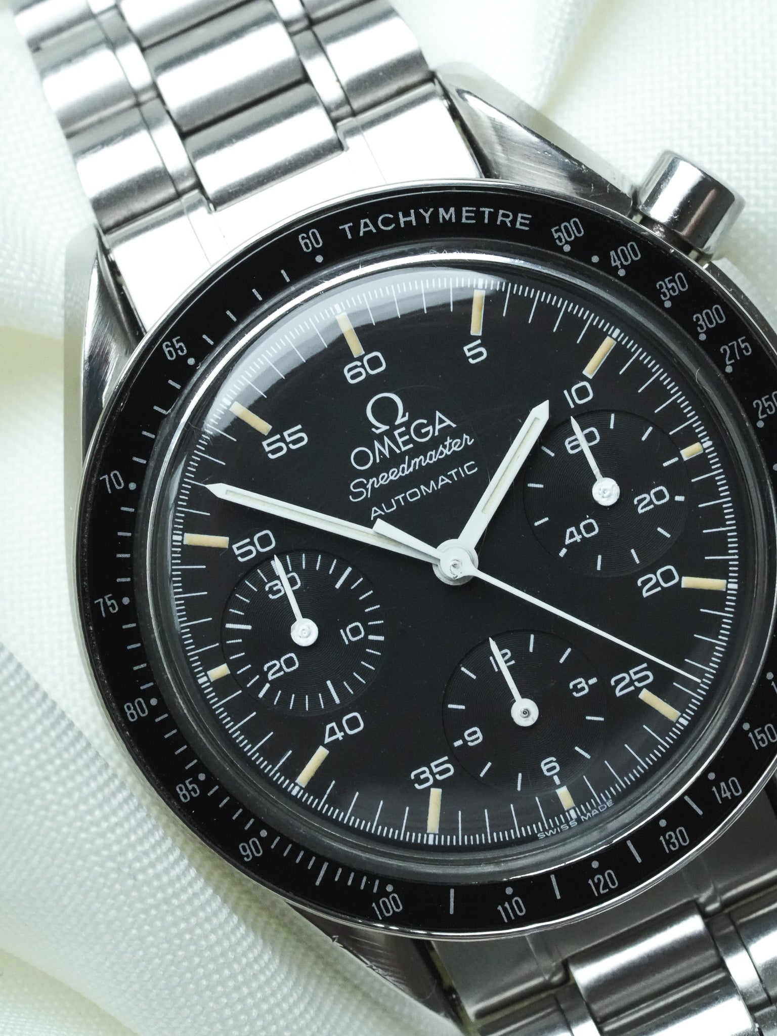 Montre Omega Speedmaster Reduced 3510.50 - Acier Brossé Index Tritium (Vintage 1991) - Atelier Victor