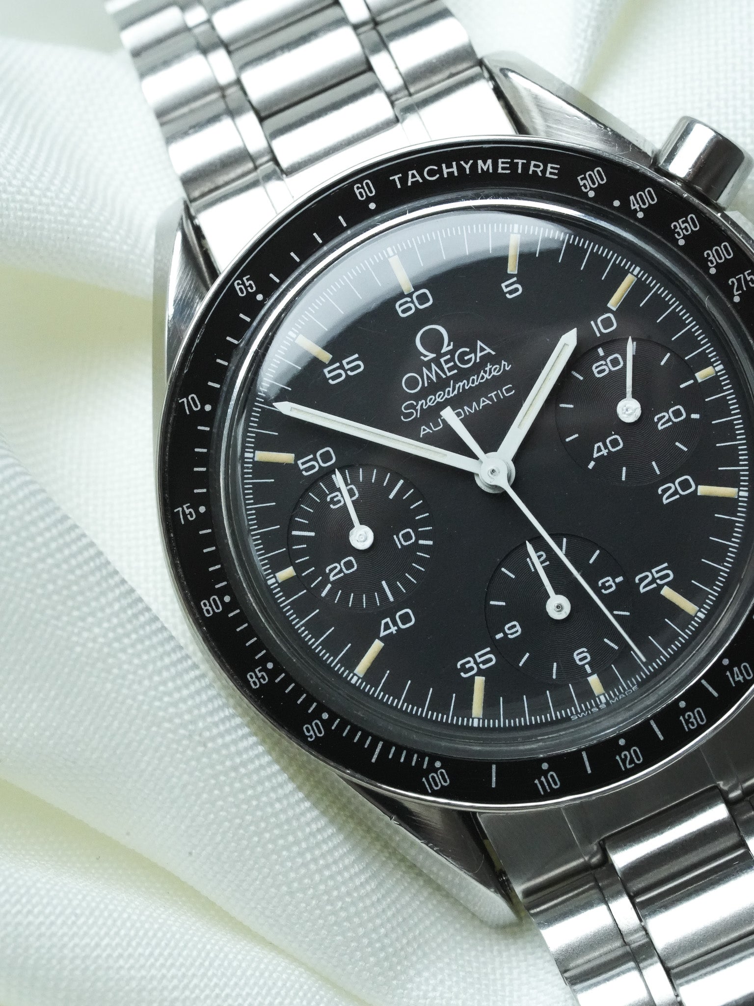 Montre Omega Speedmaster Reduced 3510.50 - Acier Brossé Index Tritium (Vintage 1991) - Atelier Victor