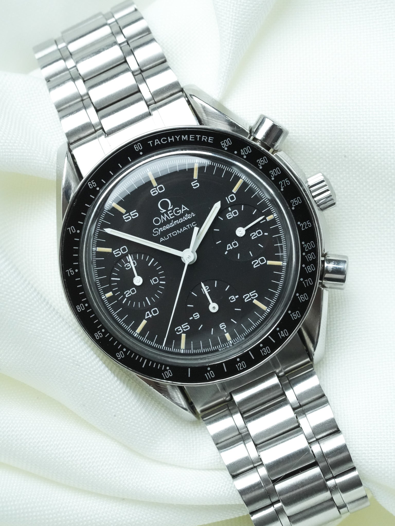 Montre Omega Speedmaster Reduced 3510.50 - Acier Brossé Index Tritium (Vintage 1991) - Atelier Victor
