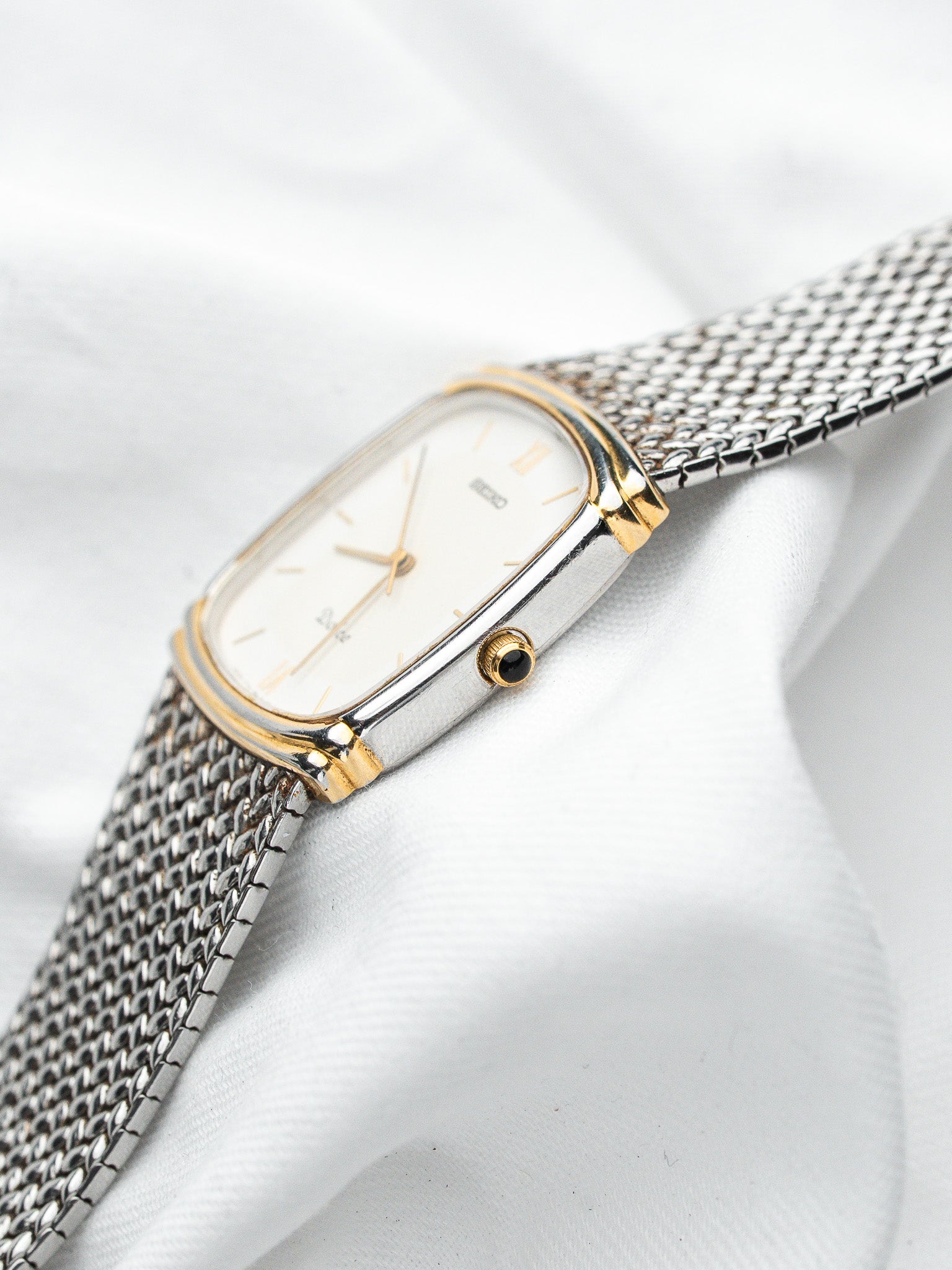 ساعة Seiko فينتاج Dolce 7741-5110 — ثنائية اللون شبكية (1990)