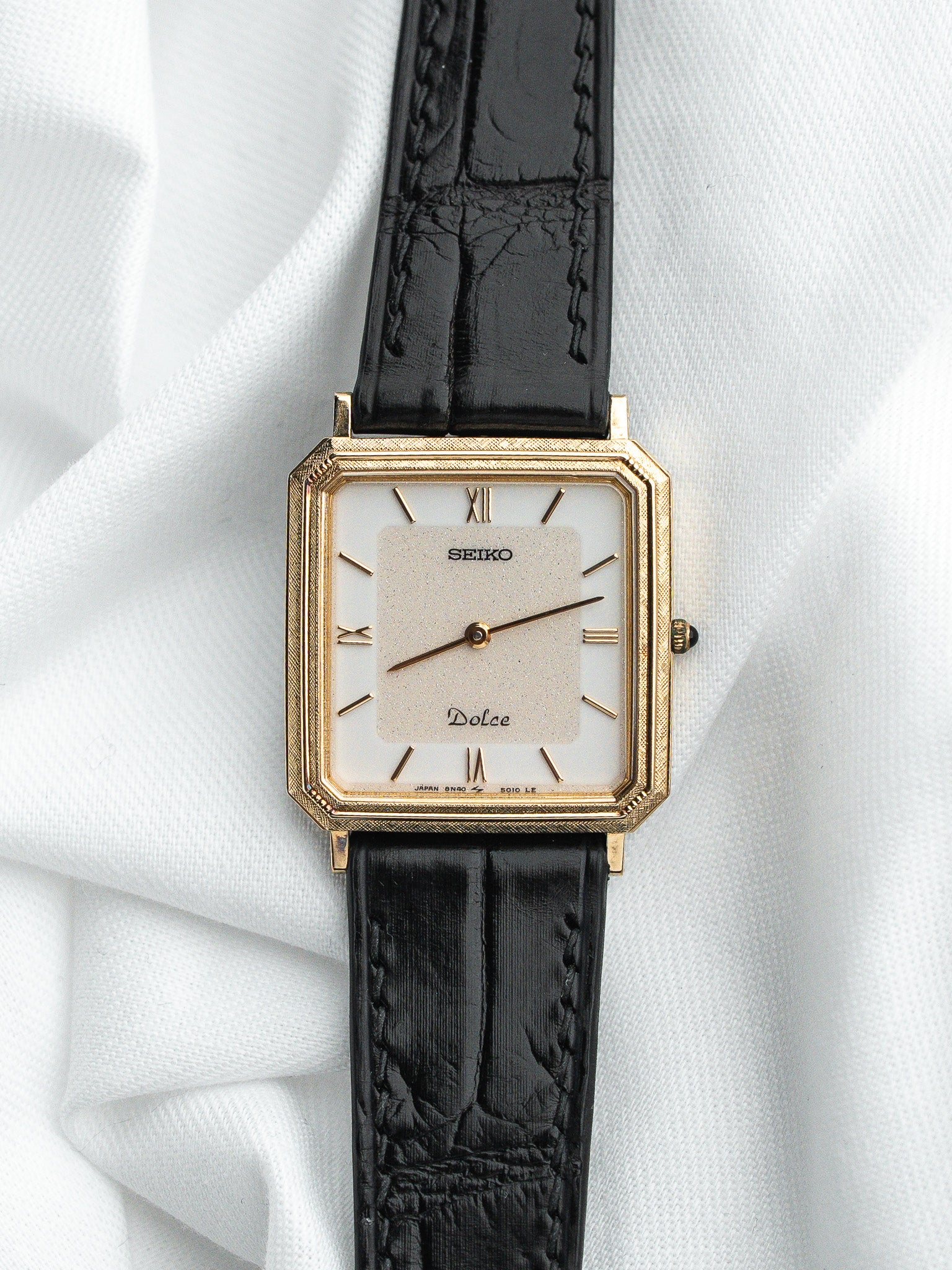 Montre Seiko Dolce 8N40-5010 — Plaquée Or Lunette Florentine (1988)
