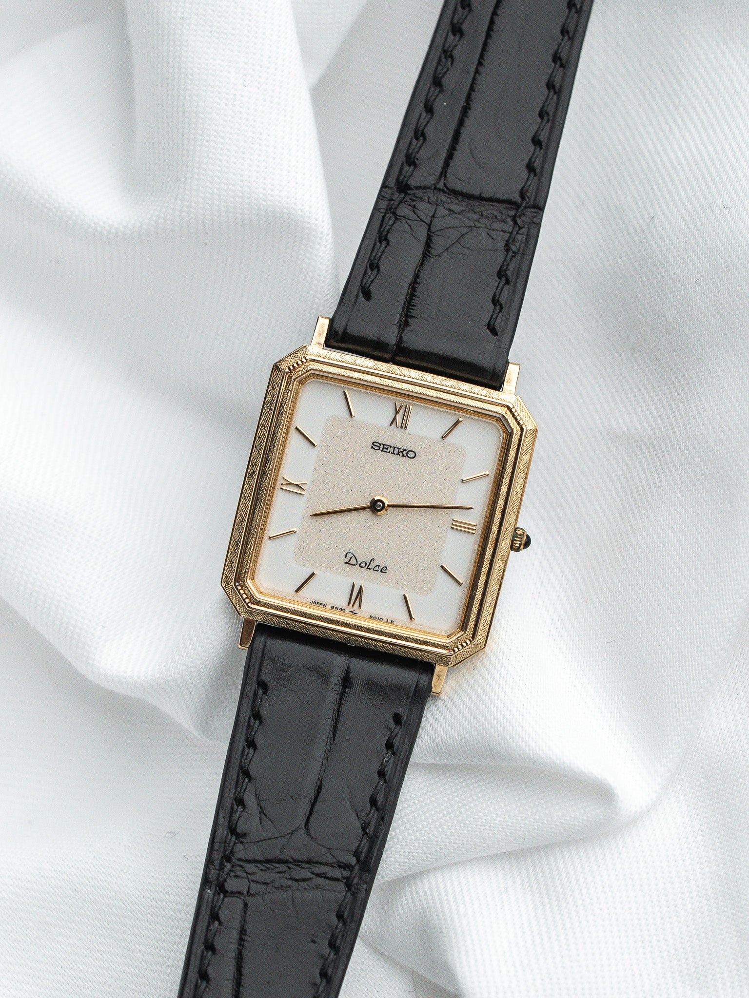 Montre Seiko Dolce 8N40-5010 — Plaquée Or Lunette Florentine (1988)