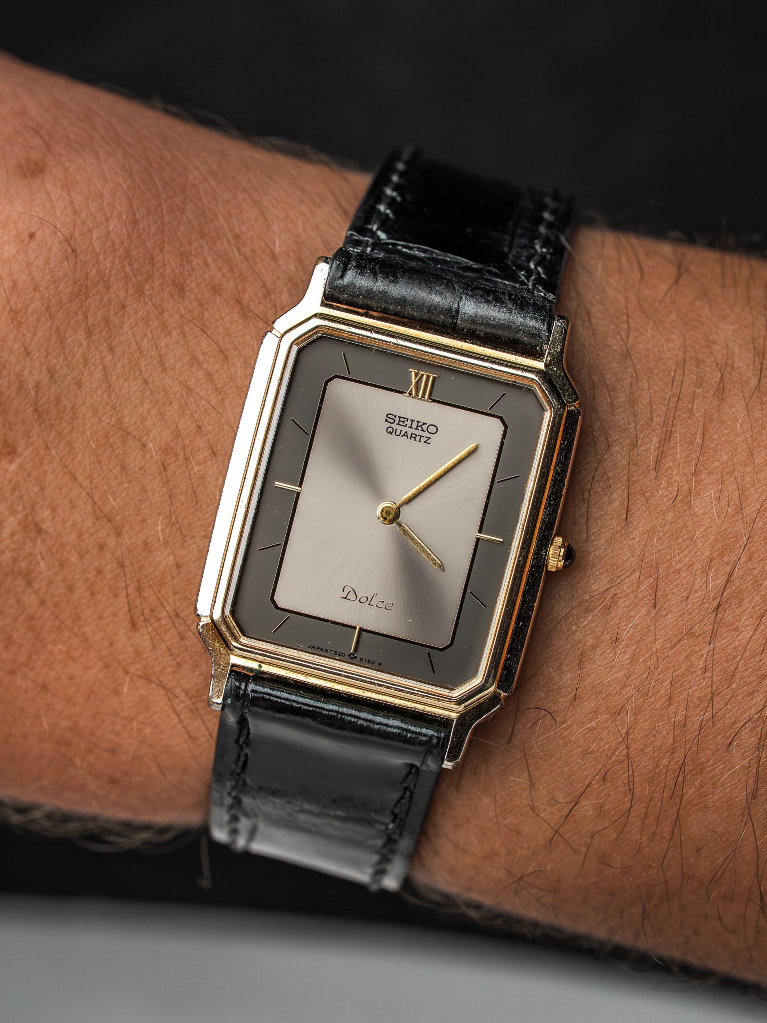 Montre Seiko Dolce 9520-5140 — Extra-plate Plaqué Or Bi-ton (1984)