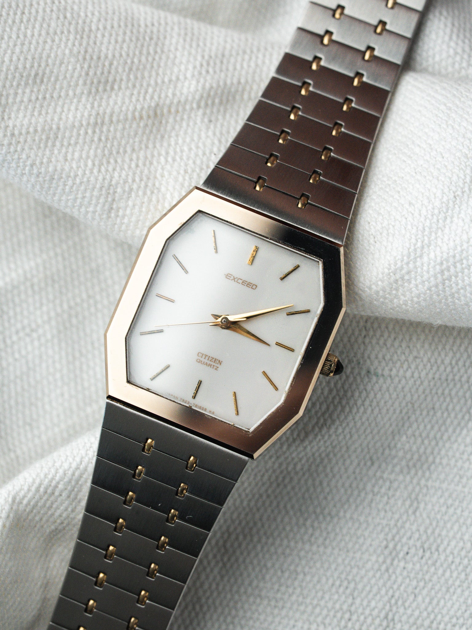 Montre Citizen Exceed Vintage - Acier Or Octogonale Allongée (1991)