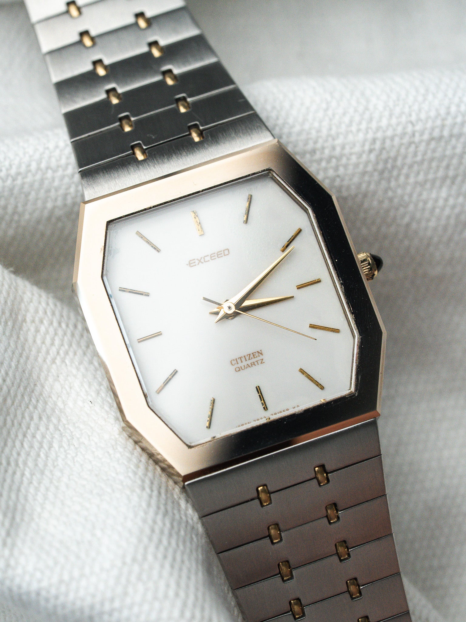 Montre Citizen Exceed Vintage - Acier Or Octogonale Allongée (1991)