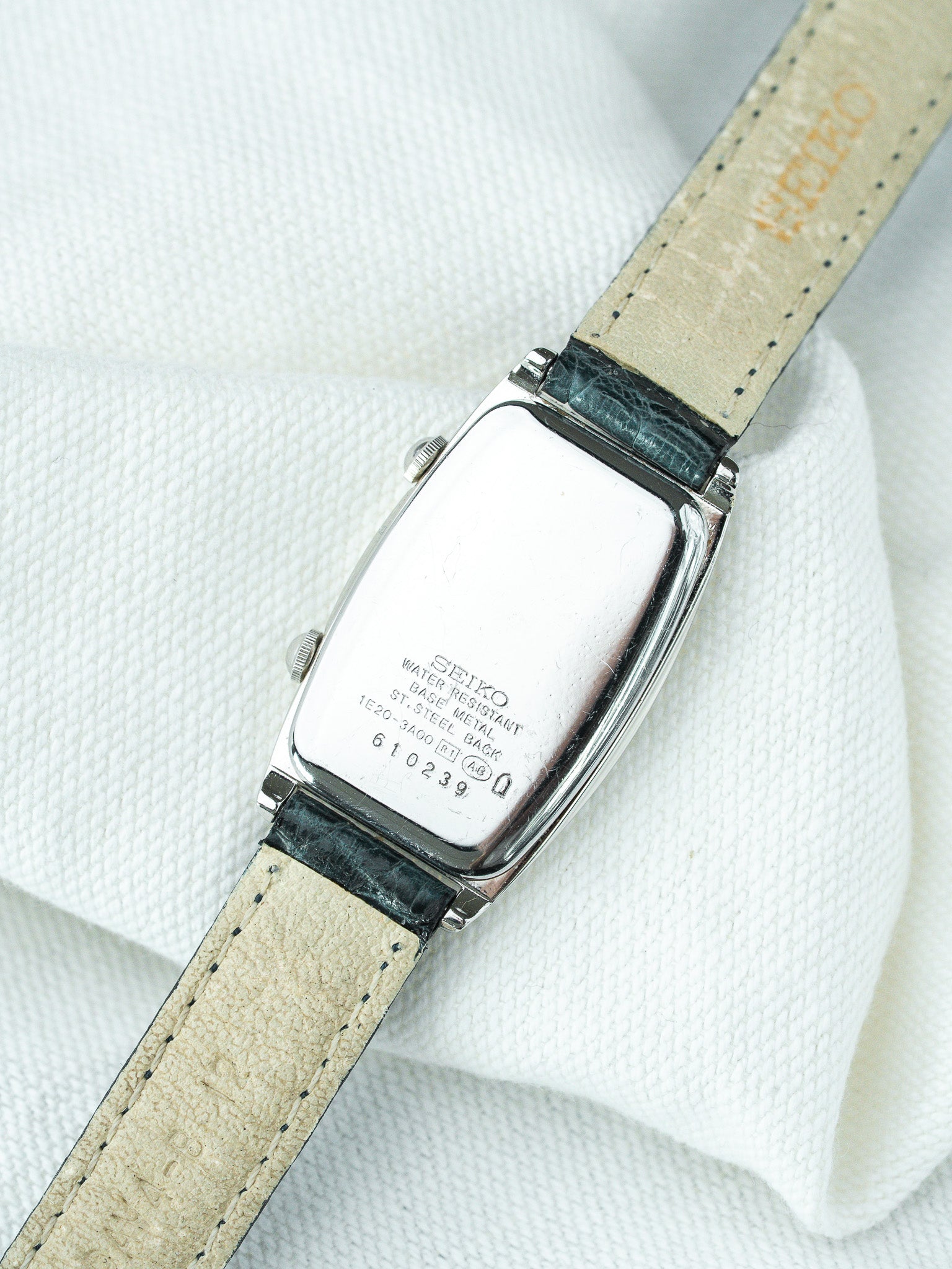 Montre Seiko Vintage - Tonneau Dual Time Acier Bleu (1996) - Atelier Victor