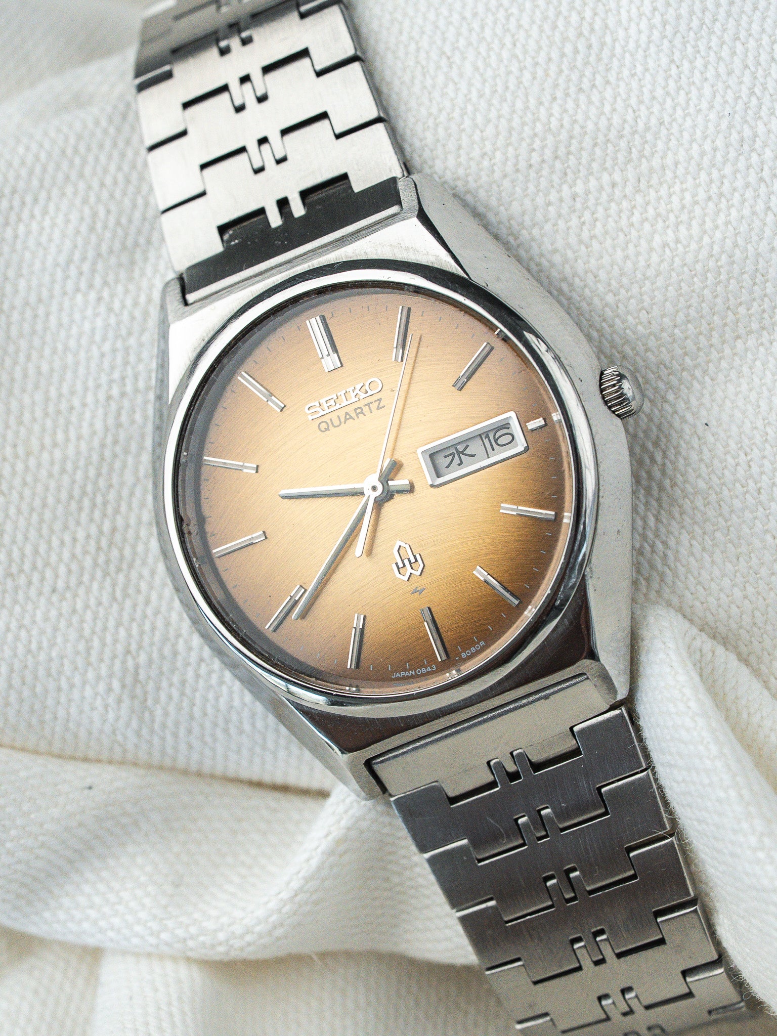 ساعة Seiko فينتاج - بني مشمس كانجي 0843-8080 (1976)