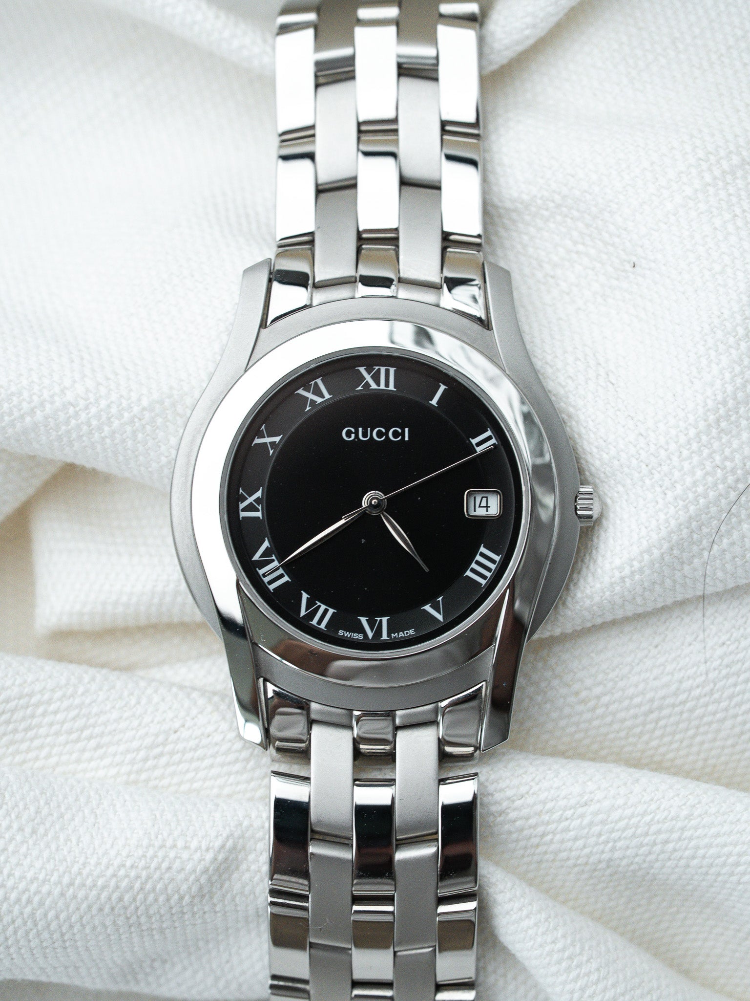 Orologio Gucci - Rotondo Acciaio Nero Indici Romani (Anni 2000)