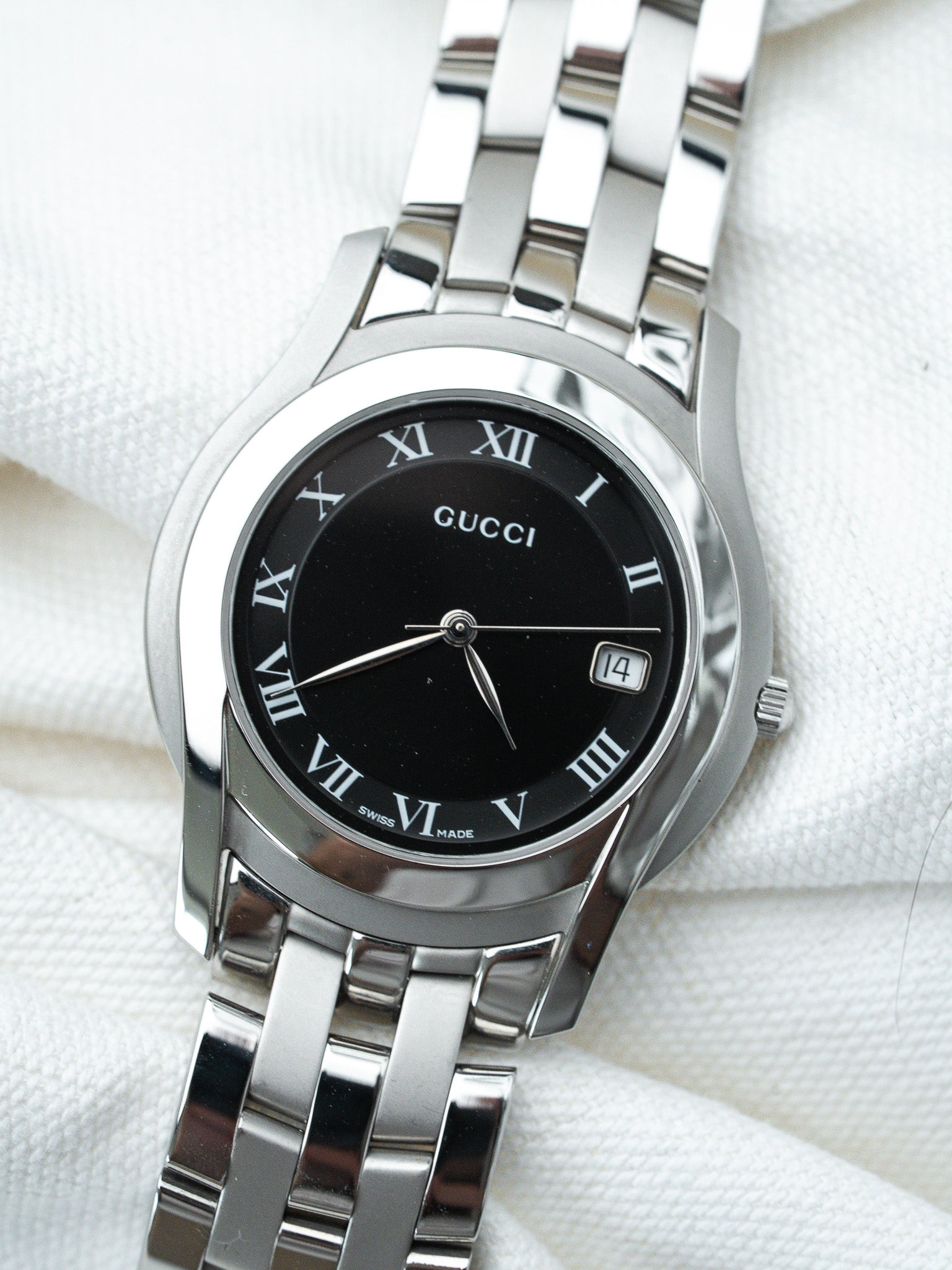 Orologio Gucci - Rotondo Acciaio Nero Indici Romani (Anni 2000)