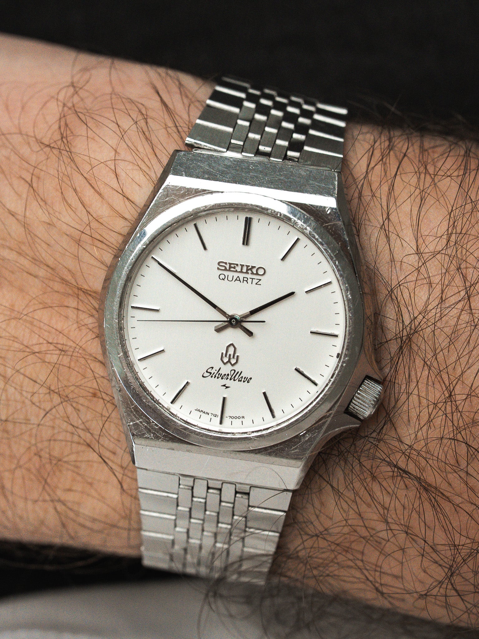 Orologio Seiko SilverWave Quartz Vintage 7121-7000 — Quadrante Argentato (1978)