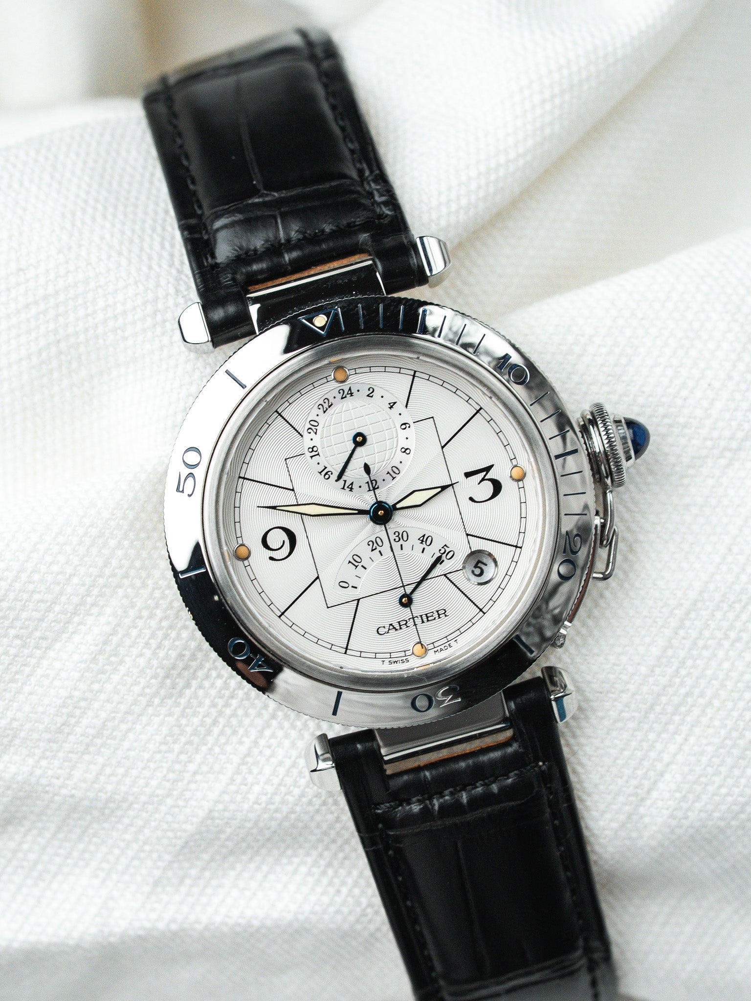 Orologio Cartier Pasha Power Reserve 2388 — Acciaio 39mm Full Set (1999)