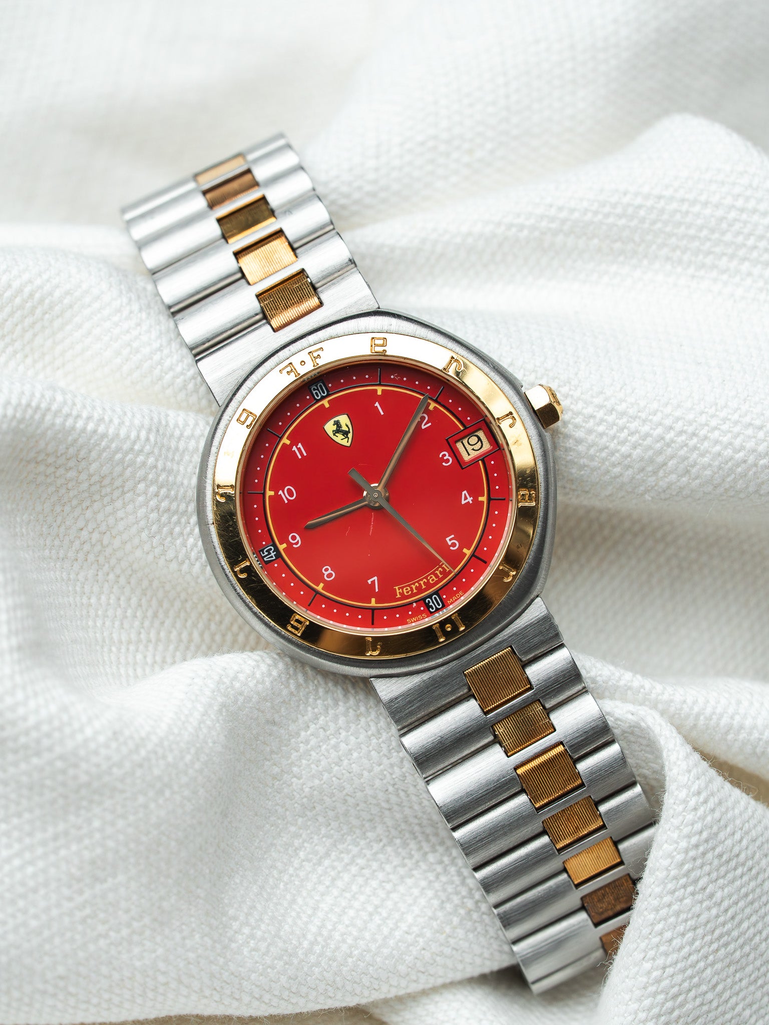 Vintage Ferrari Formula by Cartier Two-Tone — Red Dial (1980s)