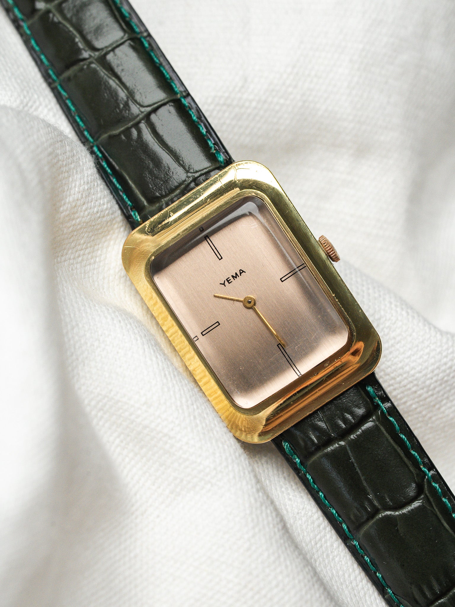 Vintage Yema Tank Gold-Plated — Salmon Dial (1970s)