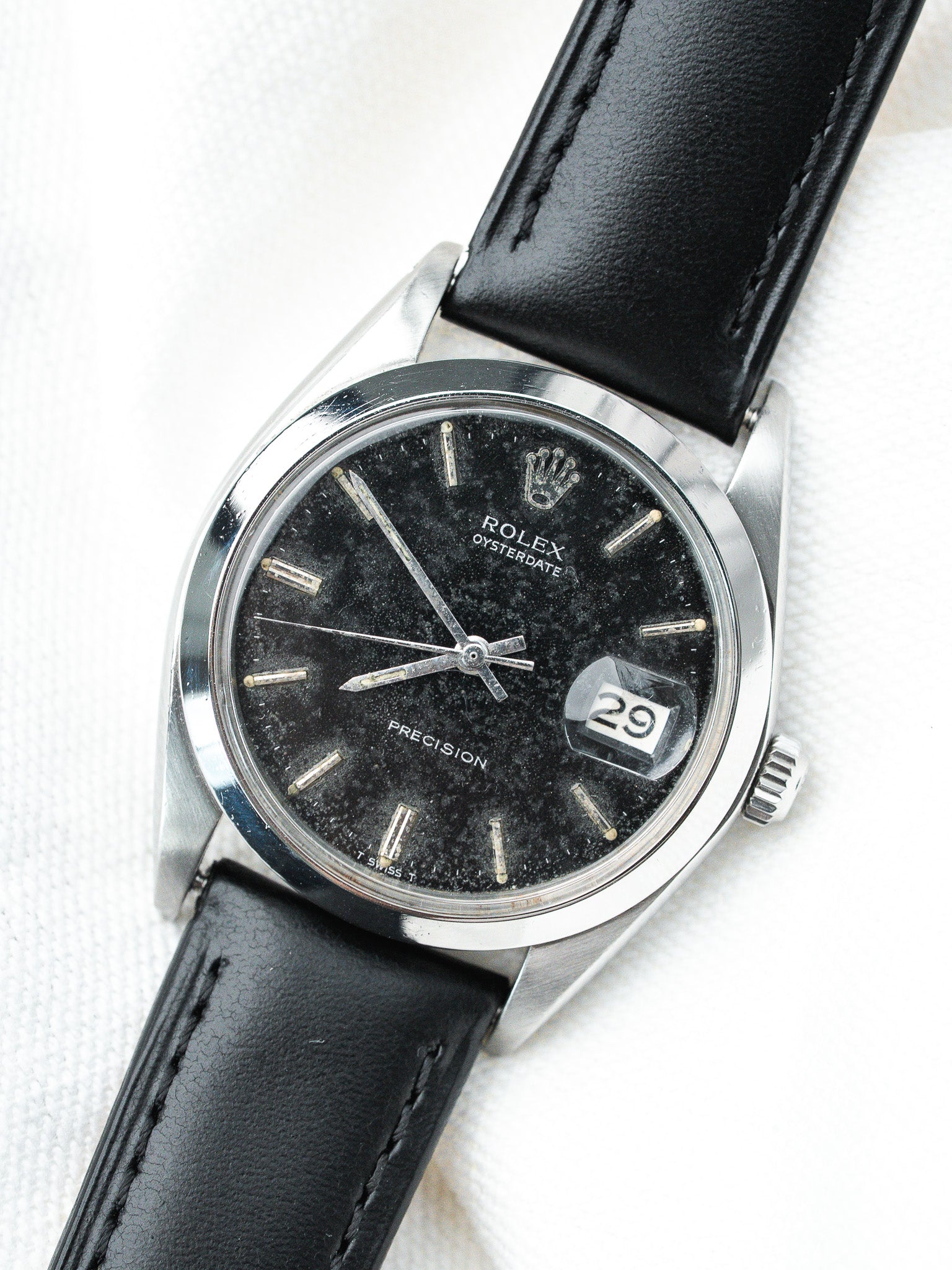 Reloj Vintage Rolex Oysterdate Precision 6694 (1966) – Cadran Noir Patiné & Acier