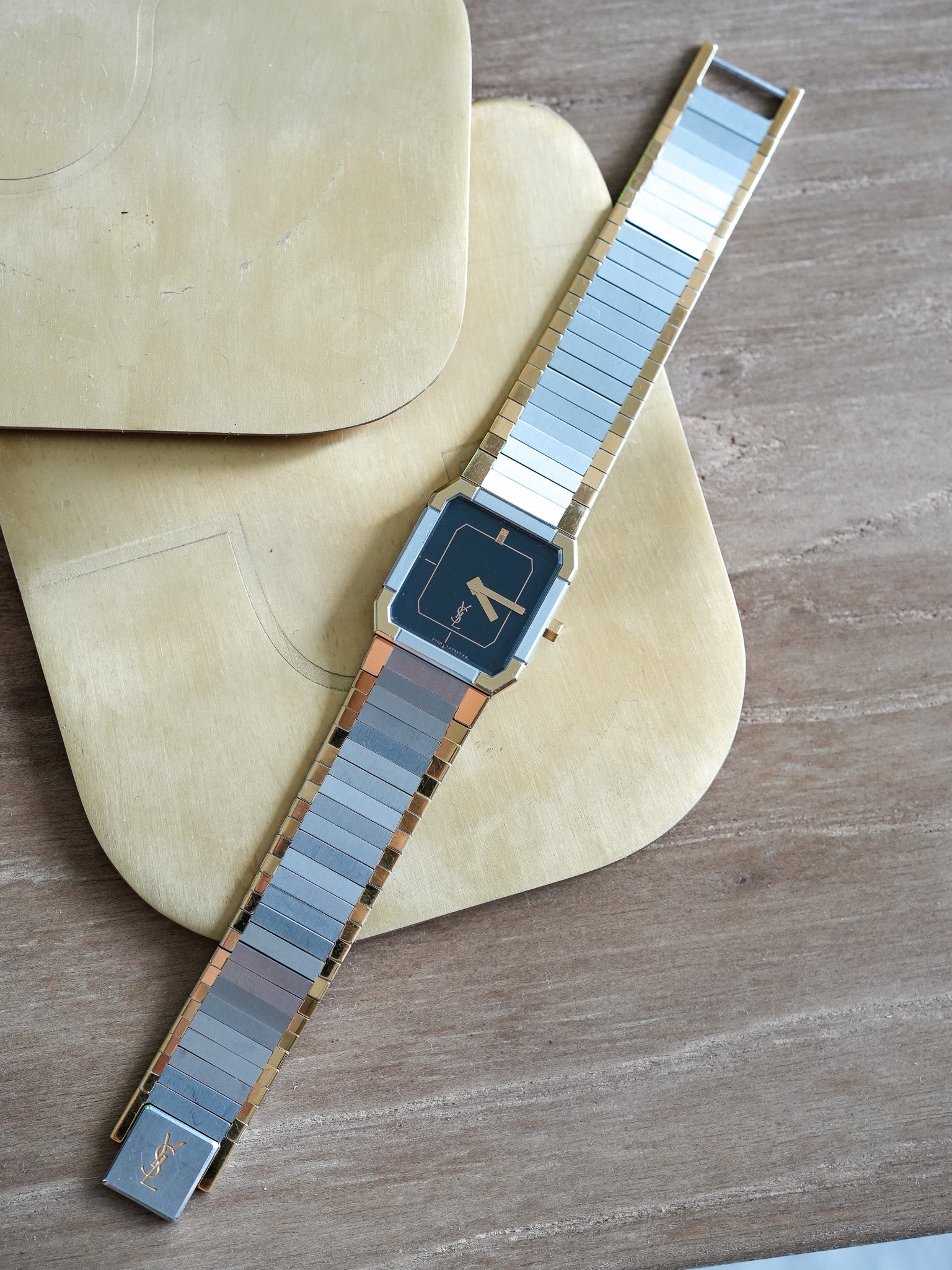 Yves Saint Laurent - YSL vintage Acero chapado en oro - 1980s