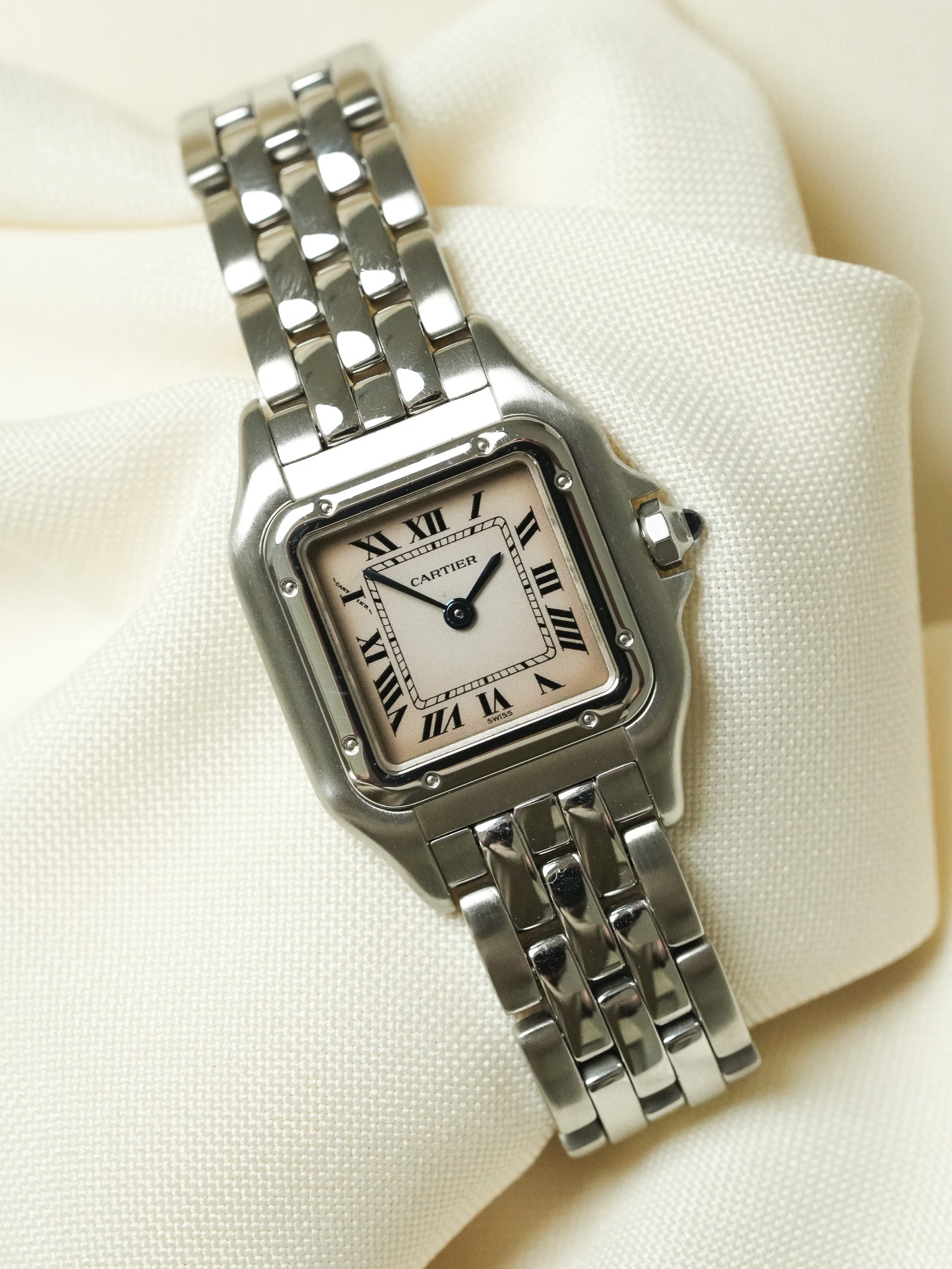 Cartier - Panthere فولاذ 24 مم قرص وردي مرجع 1320 - 1990s