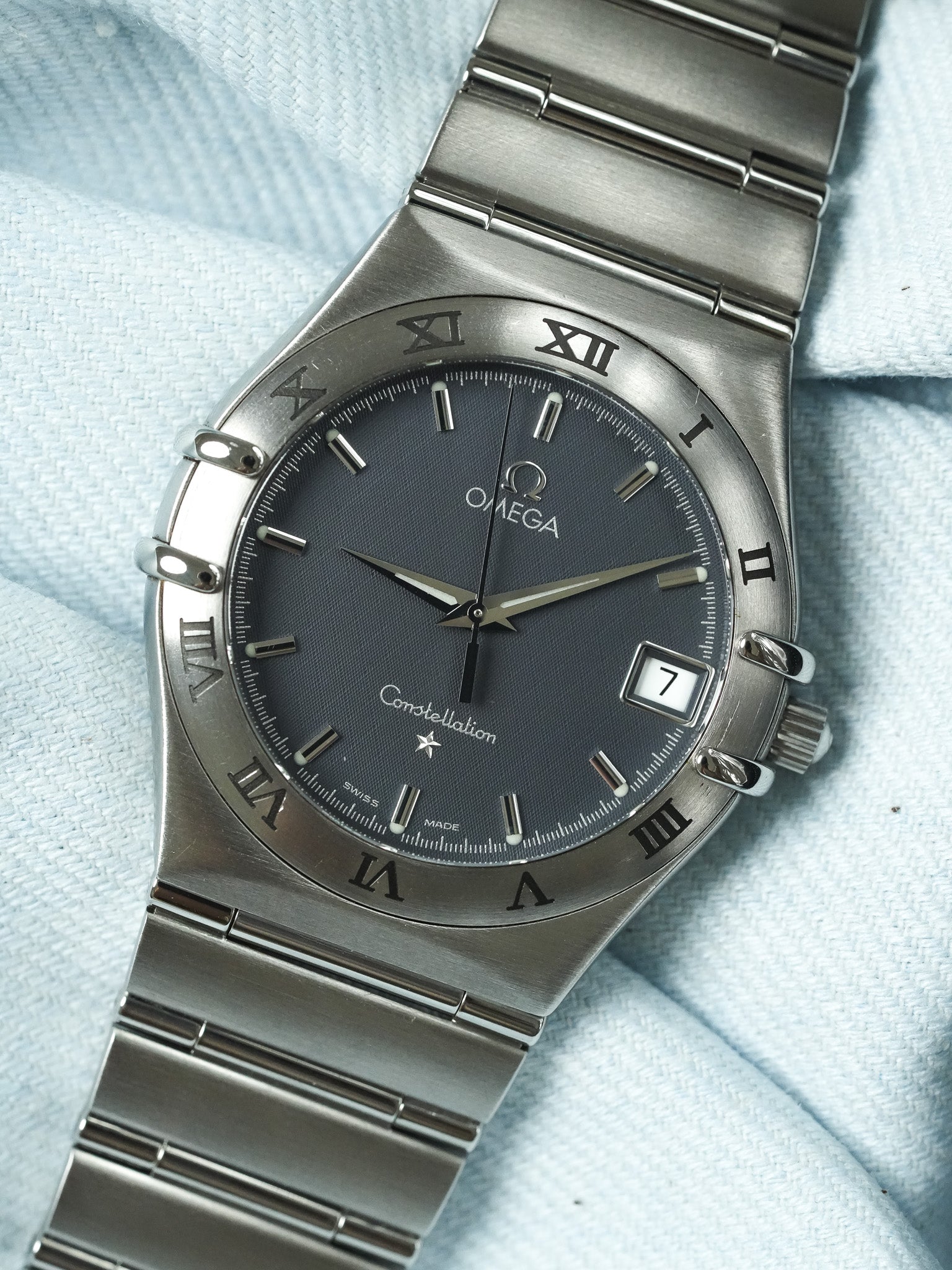 Omega - Constellation Manhattan 1512.40 Acero Esfera Gris Panal - 1998