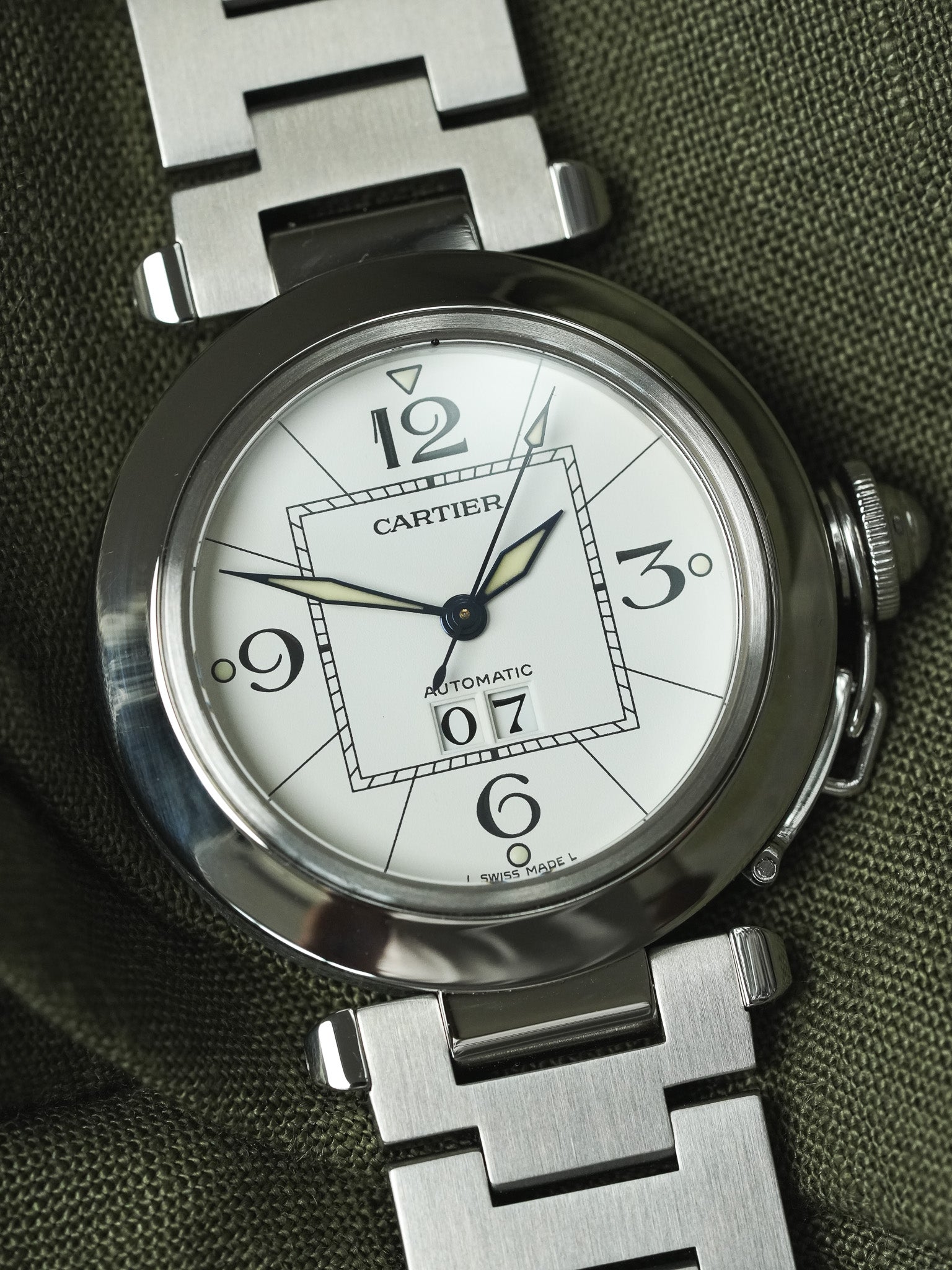 Cartier - Pasha 2475 大日期 白色 钢 35毫米 - 2000年代