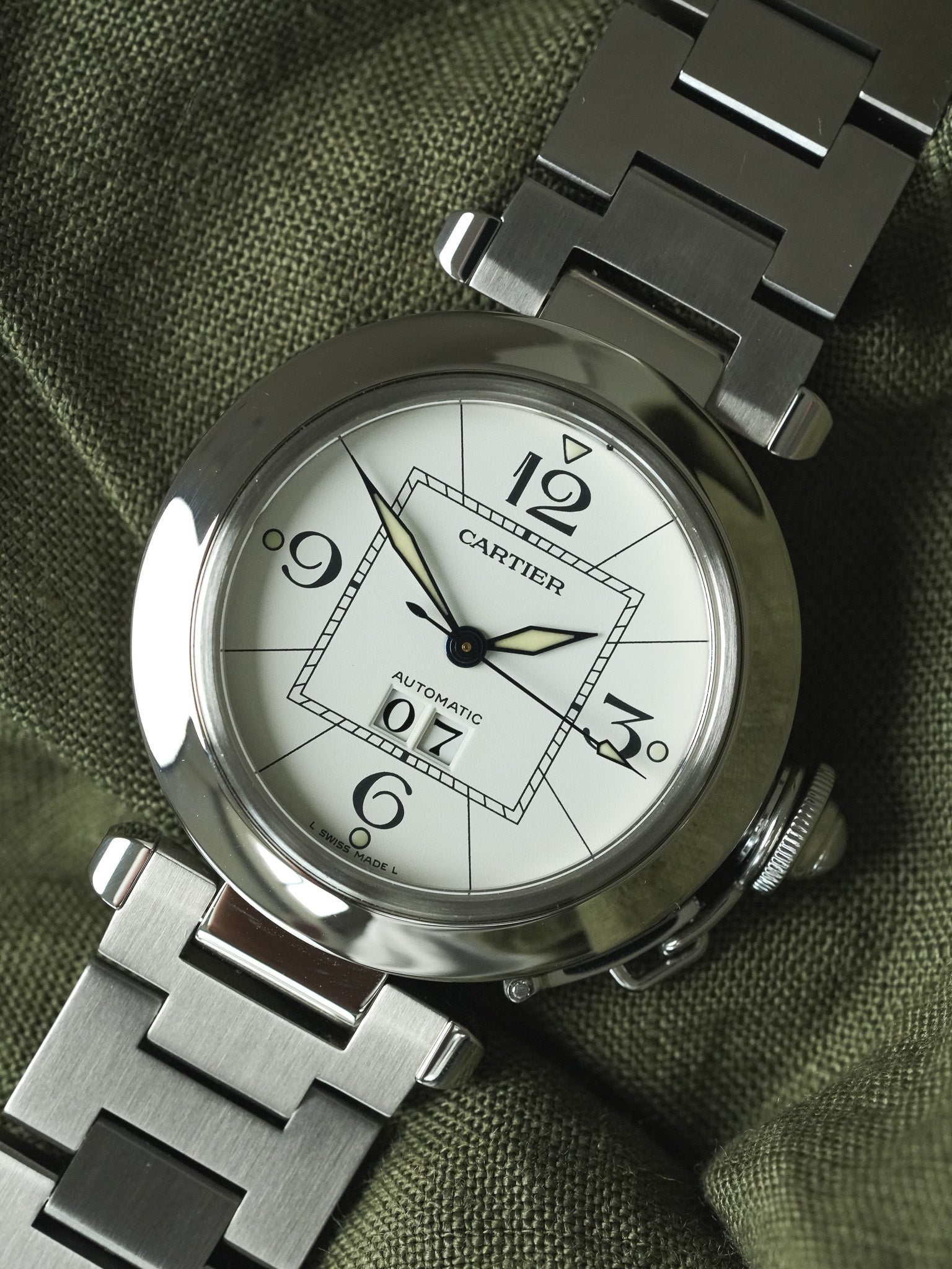 Cartier - Pasha 2475 大日期 白色 钢 35毫米 - 2000年代