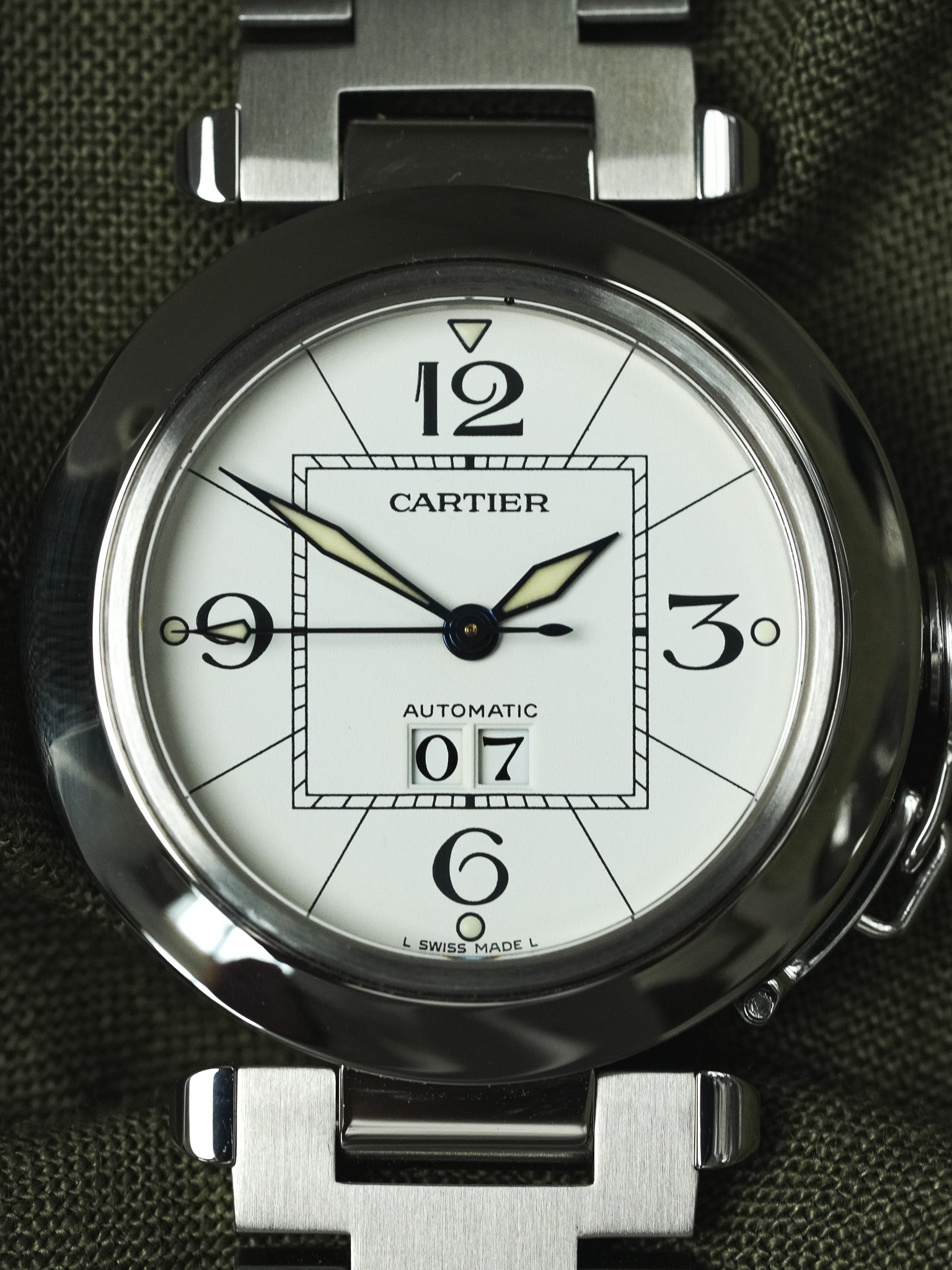 Cartier - Pasha 2475 大日期 白色 钢 35毫米 - 2000年代