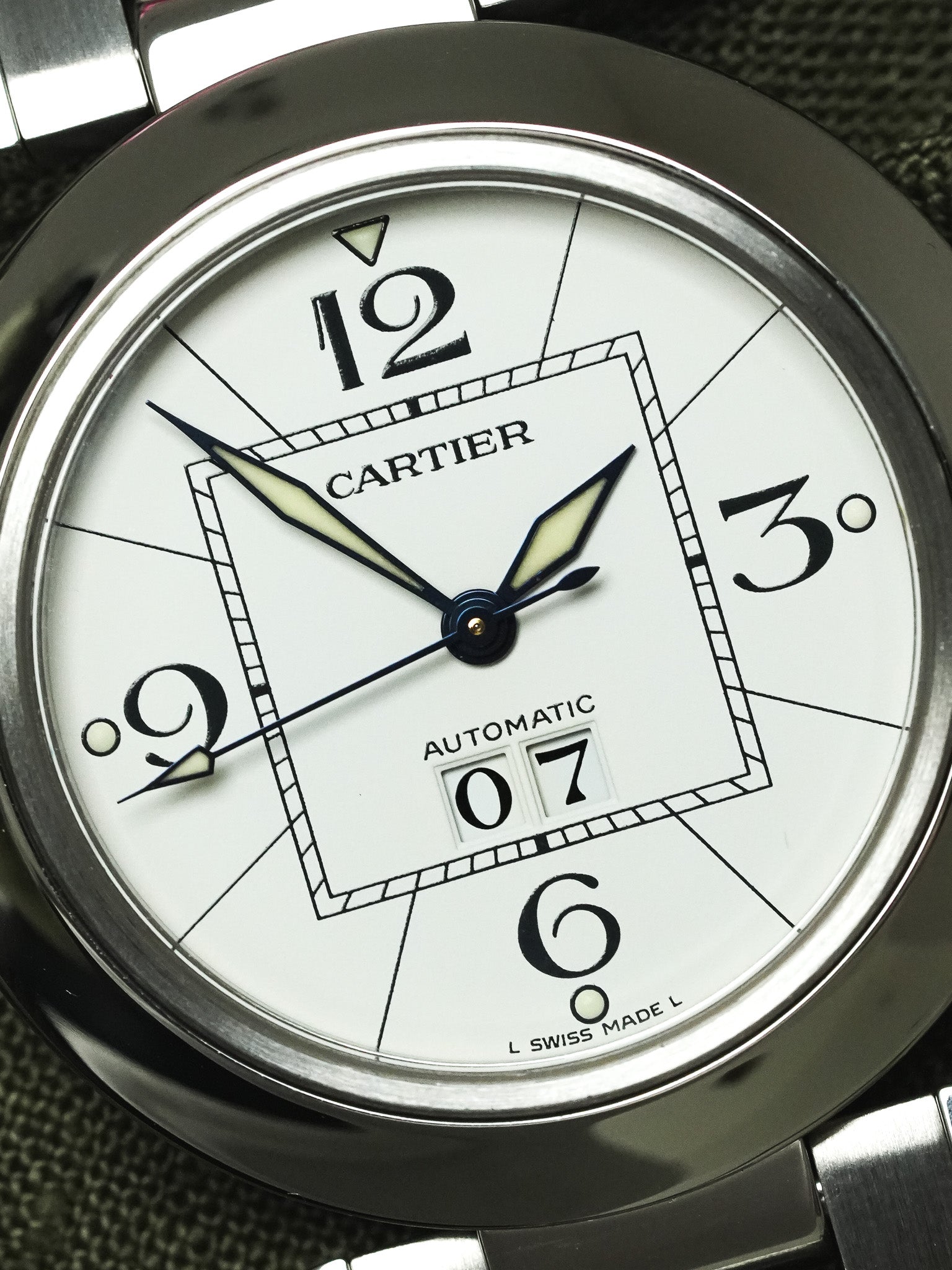 Cartier - Pasha 2475 大日期 白色 钢 35毫米 - 2000年代