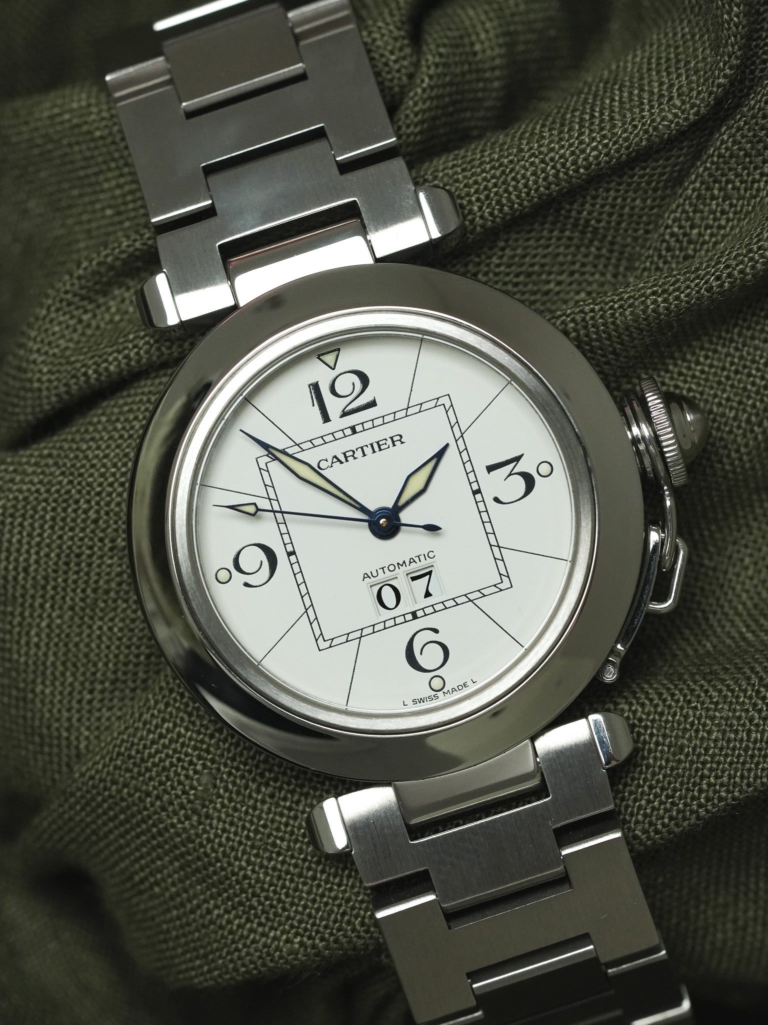 Cartier - Pasha 2475 大日期 白色 钢 35毫米 - 2000年代