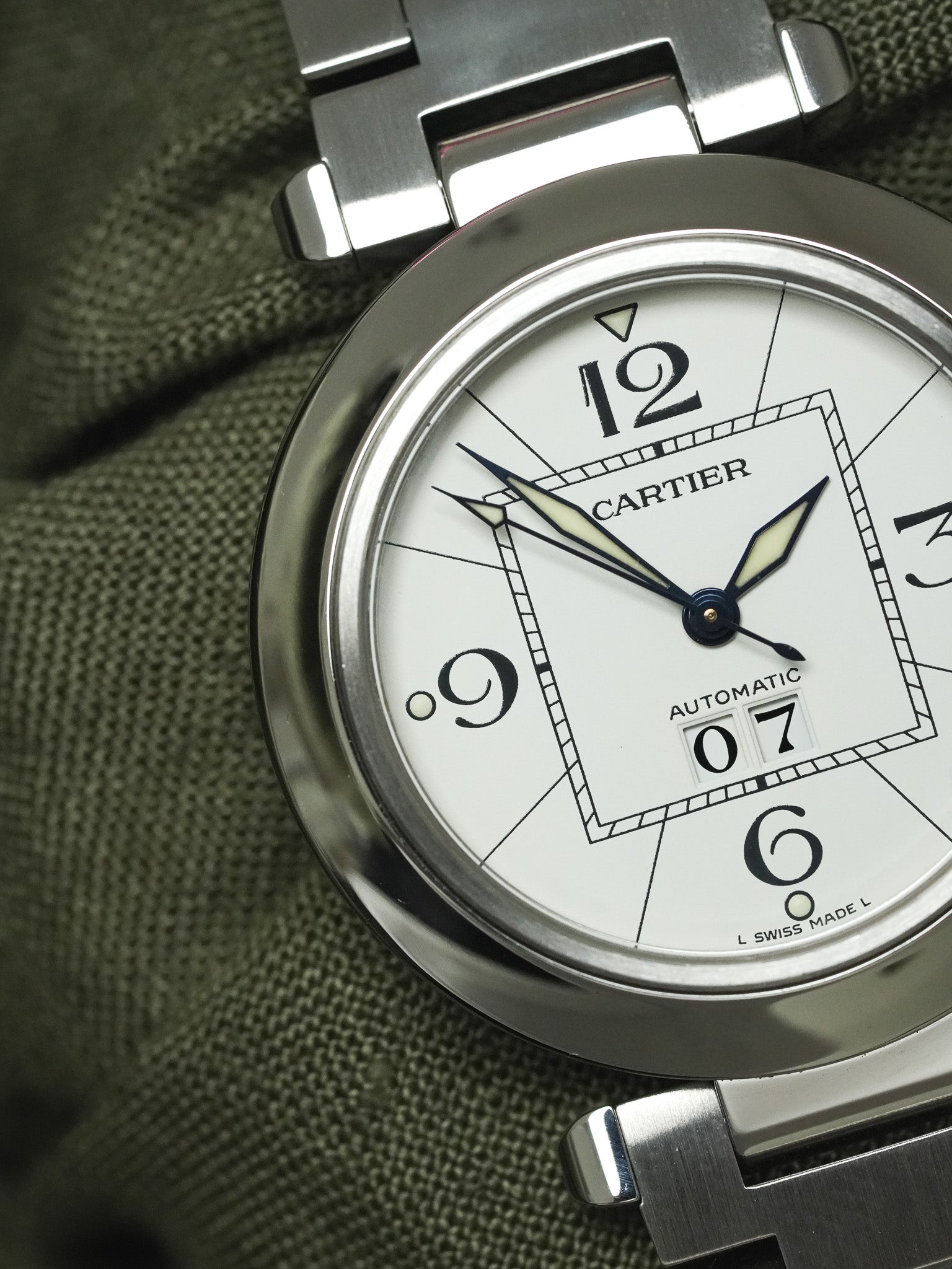 Cartier - Pasha 2475 大日期 白色 钢 35毫米 - 2000年代