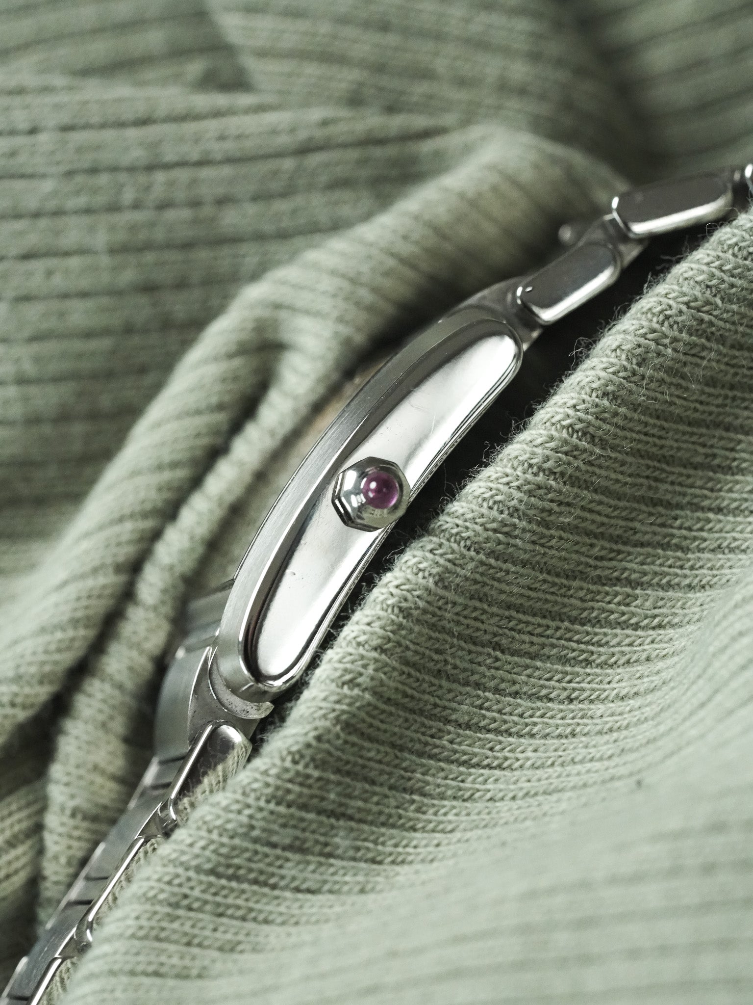 Cartier - Tank 法国 2384 钢 粉红色珍珠母表盘 - 2000年代