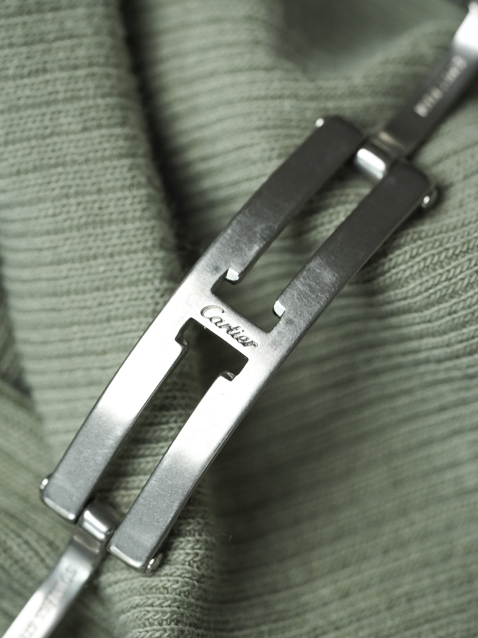 Cartier - Tank 法国 2384 钢 粉红色珍珠母表盘 - 2000年代