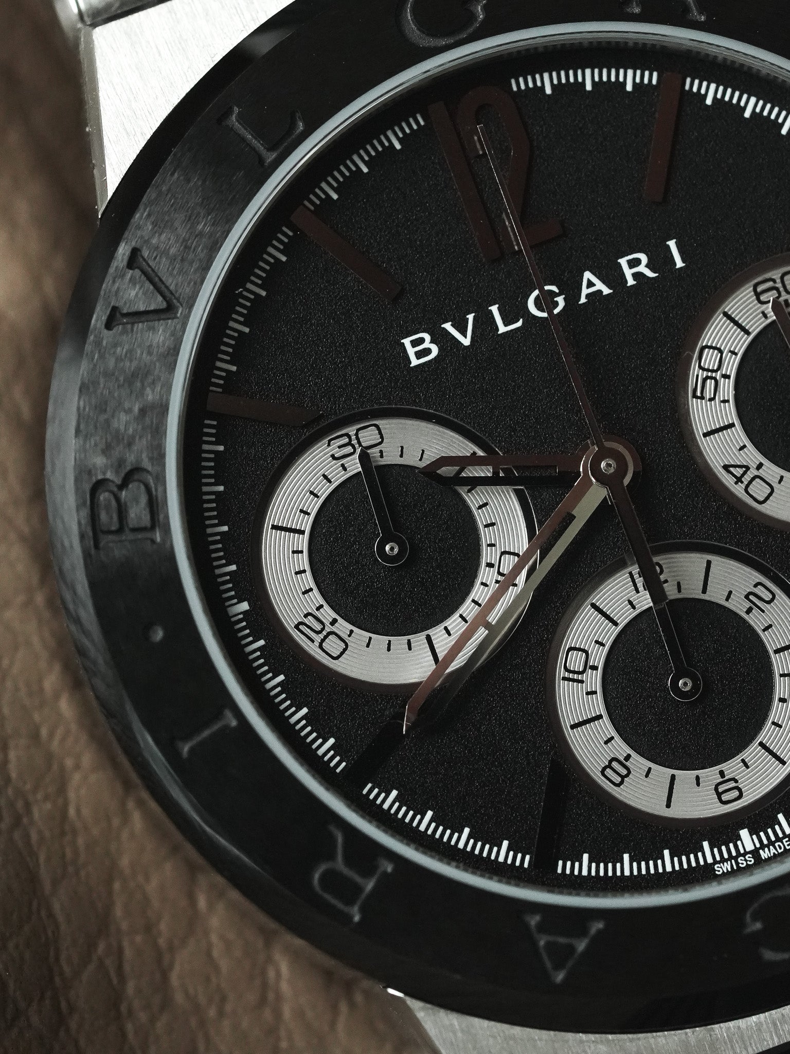 Bvlgari - DG37SCCH Diagono Chronograph Stahl Kautschuk Keramik schwarz - Box & Papiere - 2000er